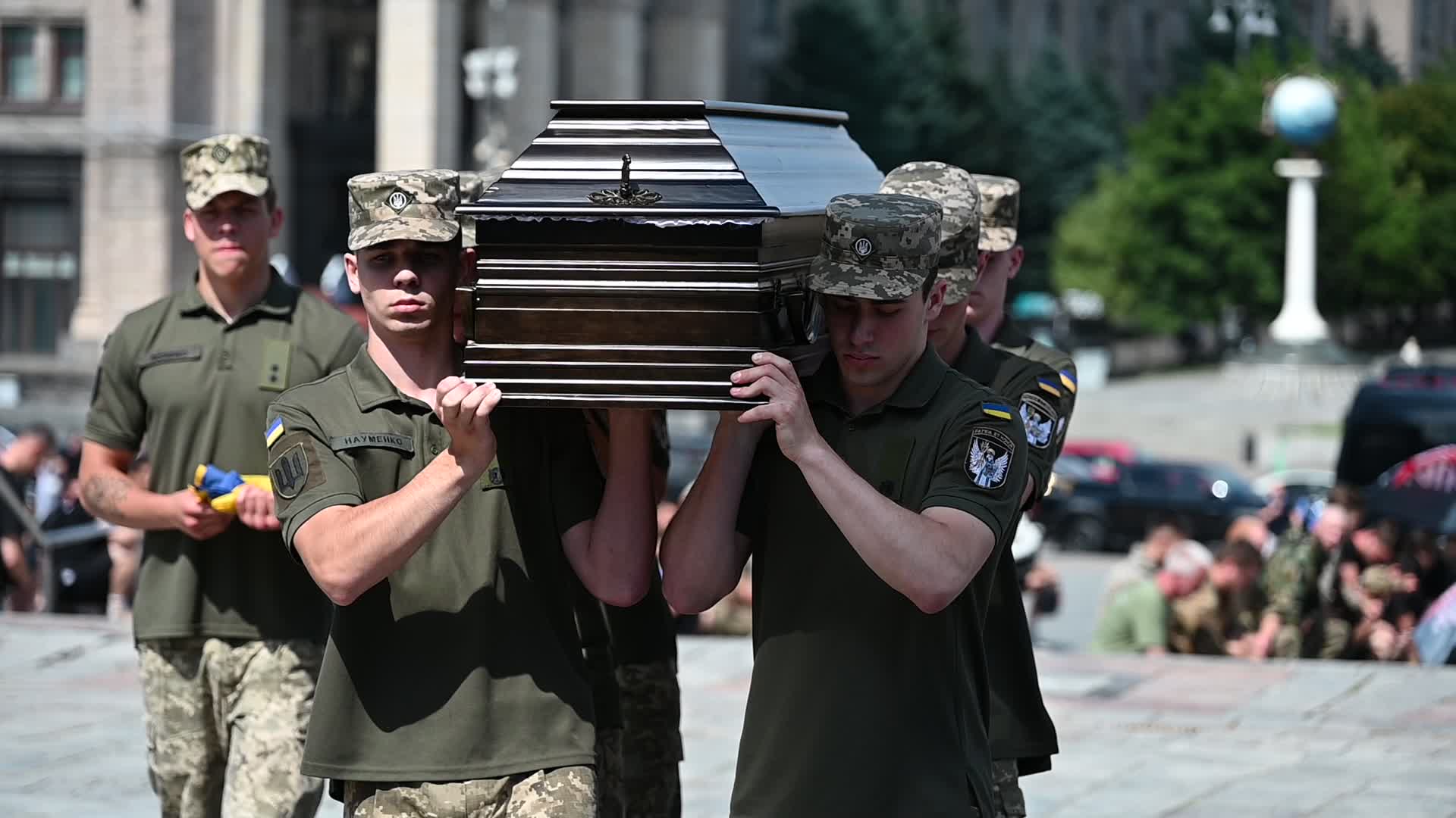 Funeral Ceremony For British Volunteer And Combat Medic Peter Fouche In Kyiv, Amid Russia's Invasion Of Ukraine.