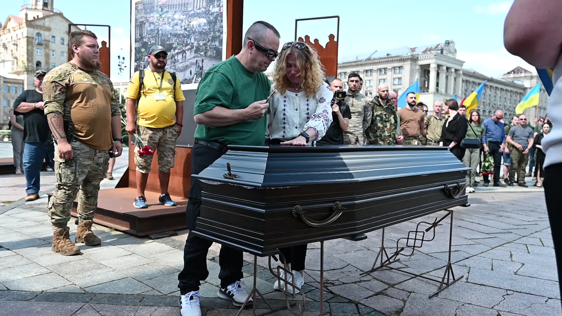 Funeral Ceremony For British Volunteer And Combat Medic Peter Fouche In Kyiv, Amid Russia's Invasion Of Ukraine.