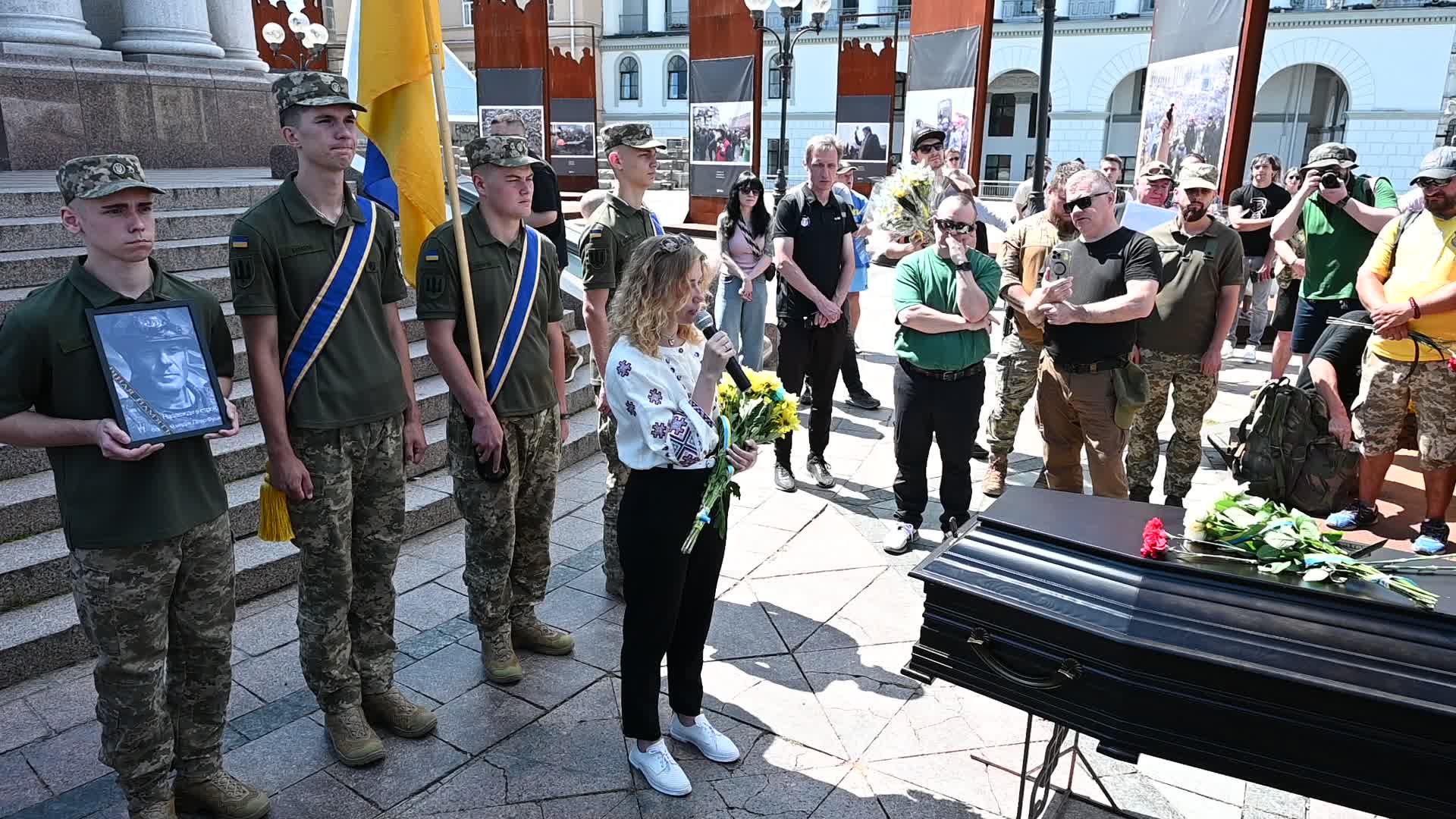 Funeral Ceremony For British Volunteer And Combat Medic Peter Fouche In Kyiv, Amid Russia's Invasion Of Ukraine.