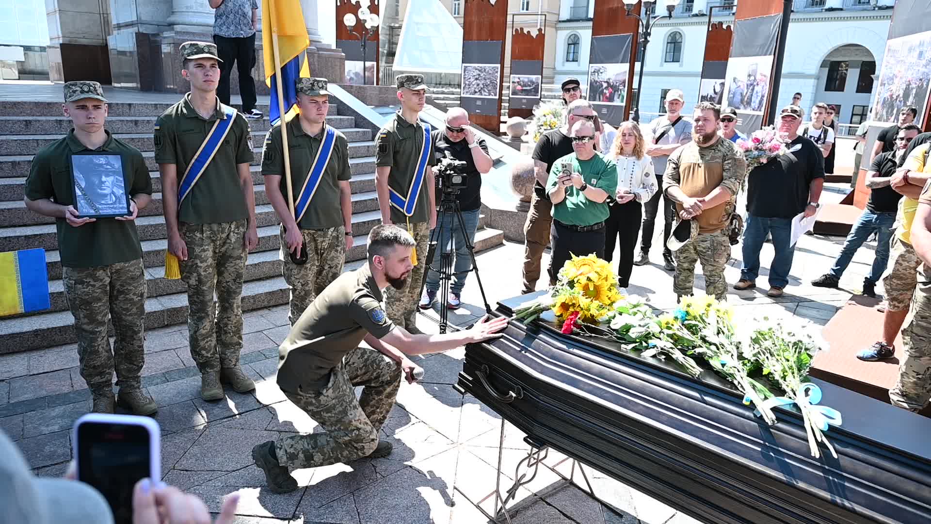 Funeral Ceremony For British Volunteer And Combat Medic Peter Fouche In Kyiv, Amid Russia's Invasion Of Ukraine.