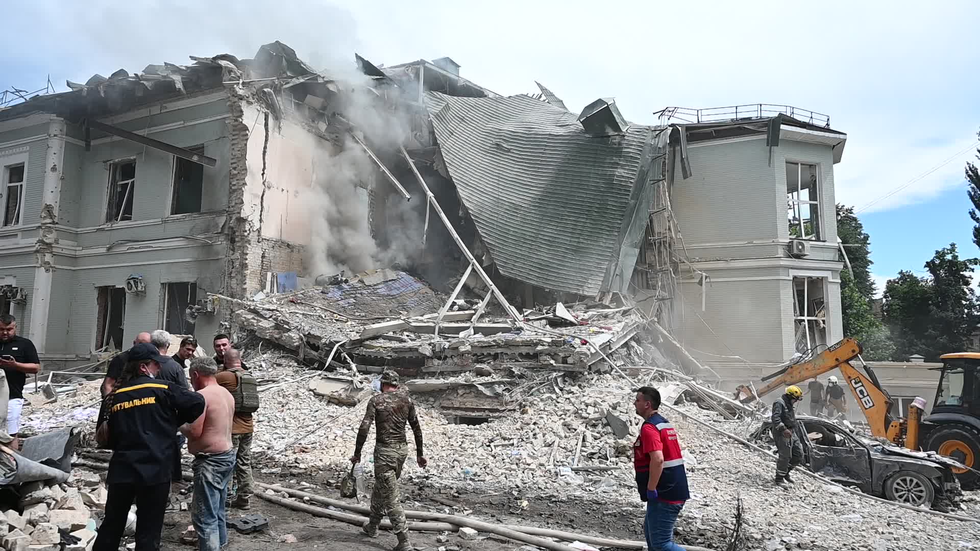 A children’s hospital damaged by Russian missiles in Kyiv, amid Russia's invasion of Ukraine.