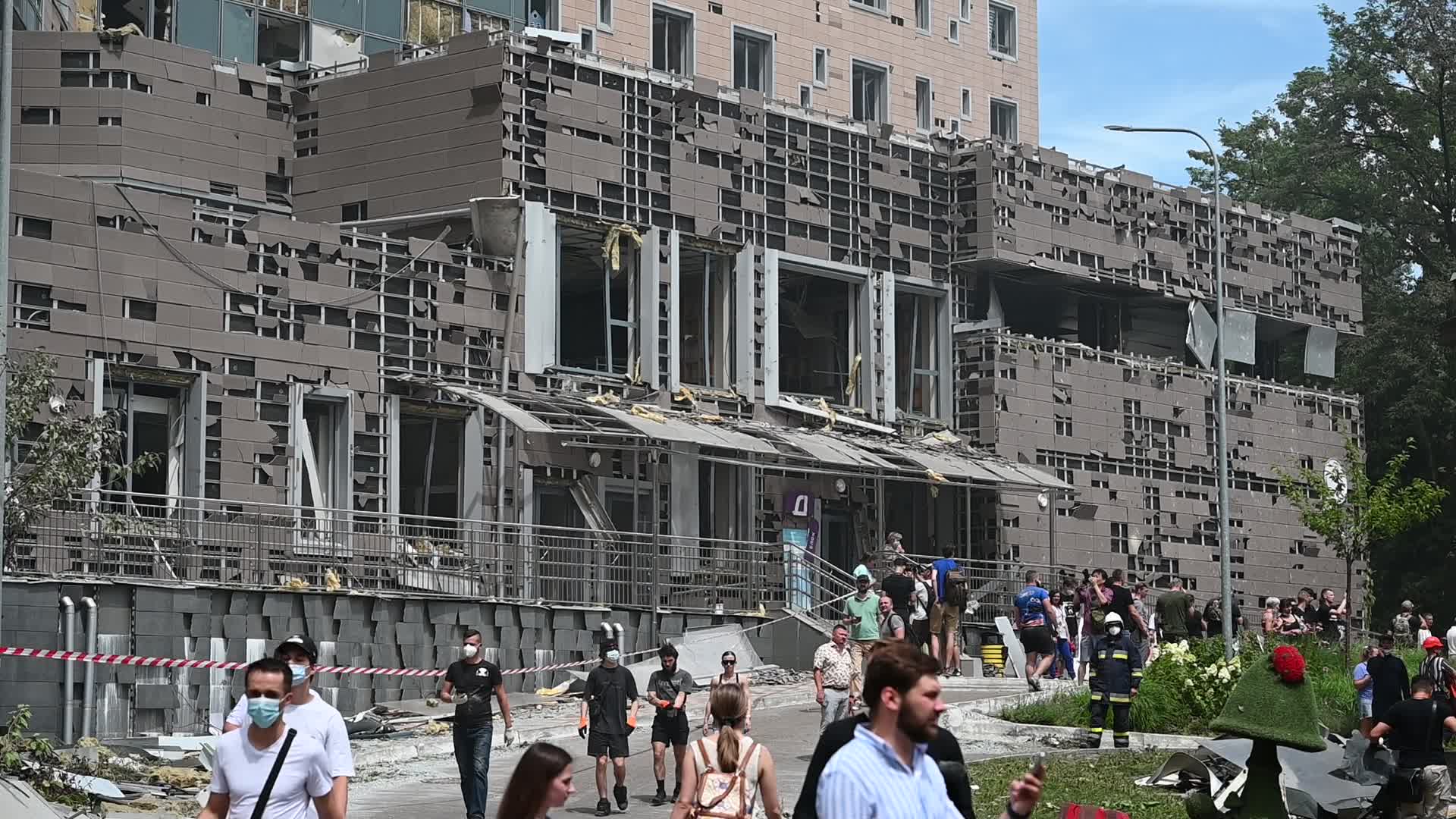 A children’s hospital damaged by Russian missiles in Kyiv, amid Russia's invasion of Ukraine.