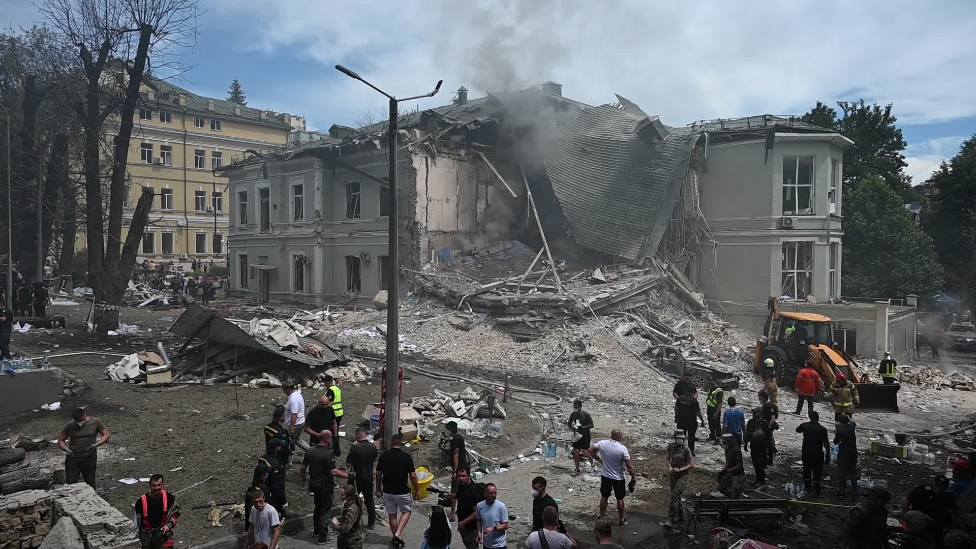A children’s hospital damaged by Russian missiles in Kyiv, amid Russia's invasion of Ukraine.