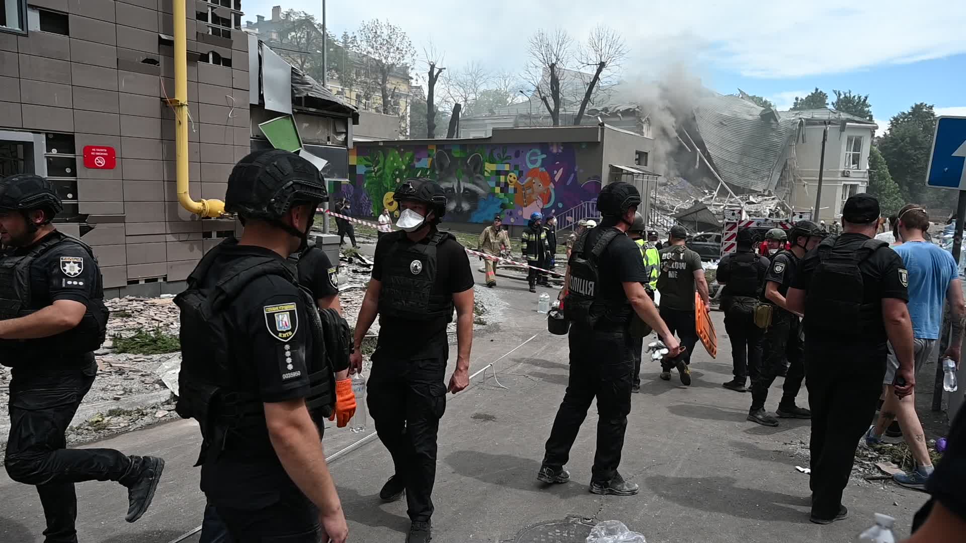 A children’s hospital damaged by Russian missiles in Kyiv, amid Russia's invasion of Ukraine.