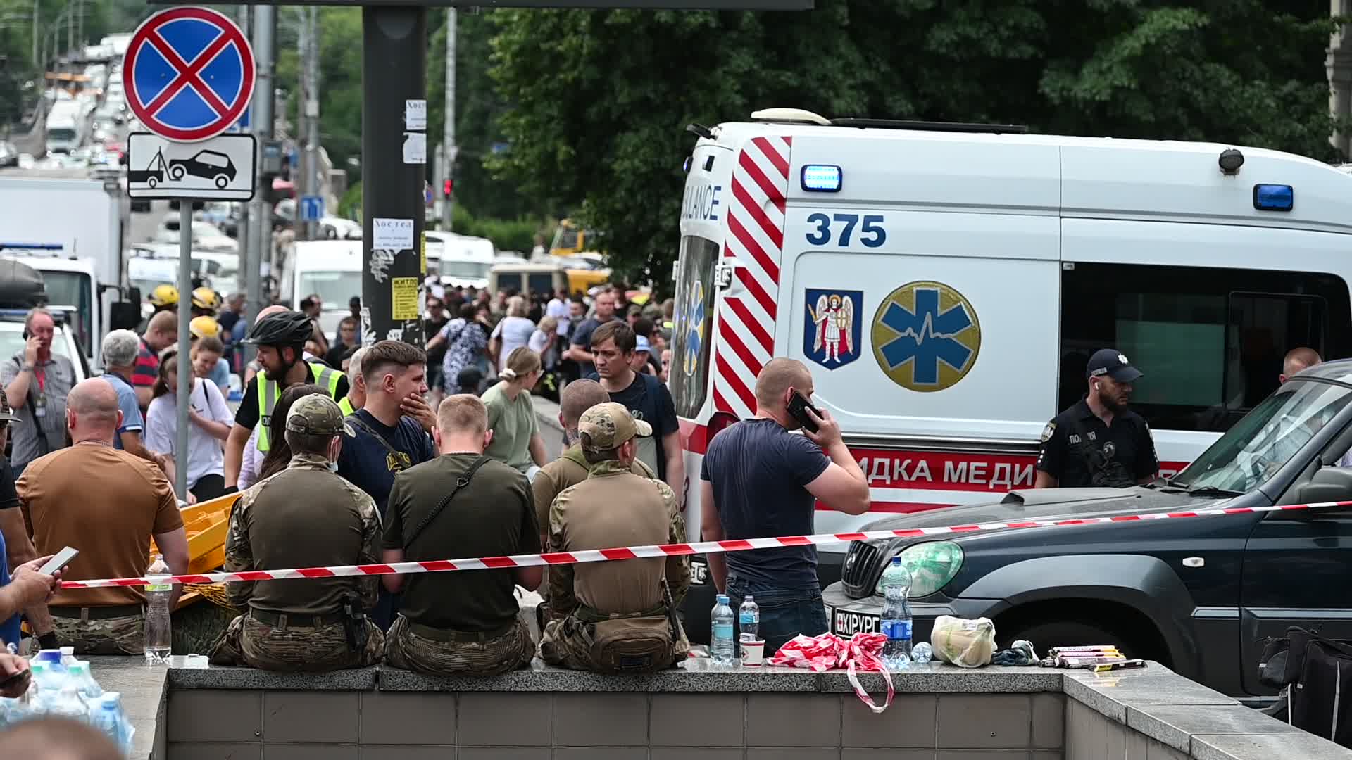 A children’s hospital damaged by Russian missiles in Kyiv, amid Russia's invasion of Ukraine.