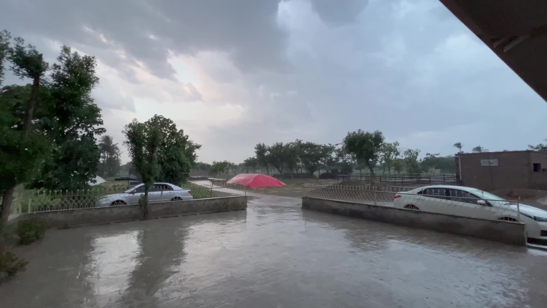 Rain Clouds Form at Dusk in Peshawar
