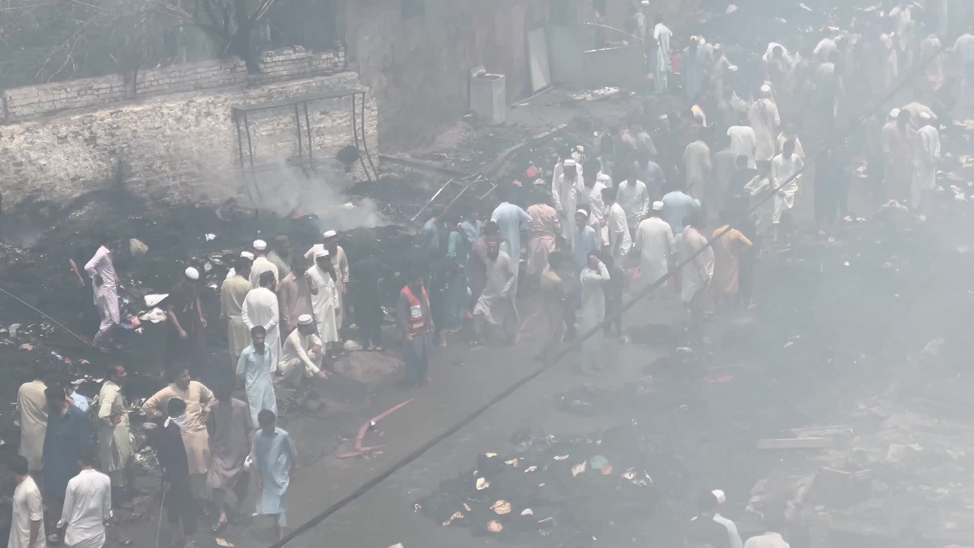 Fire at a market in Peshawar
