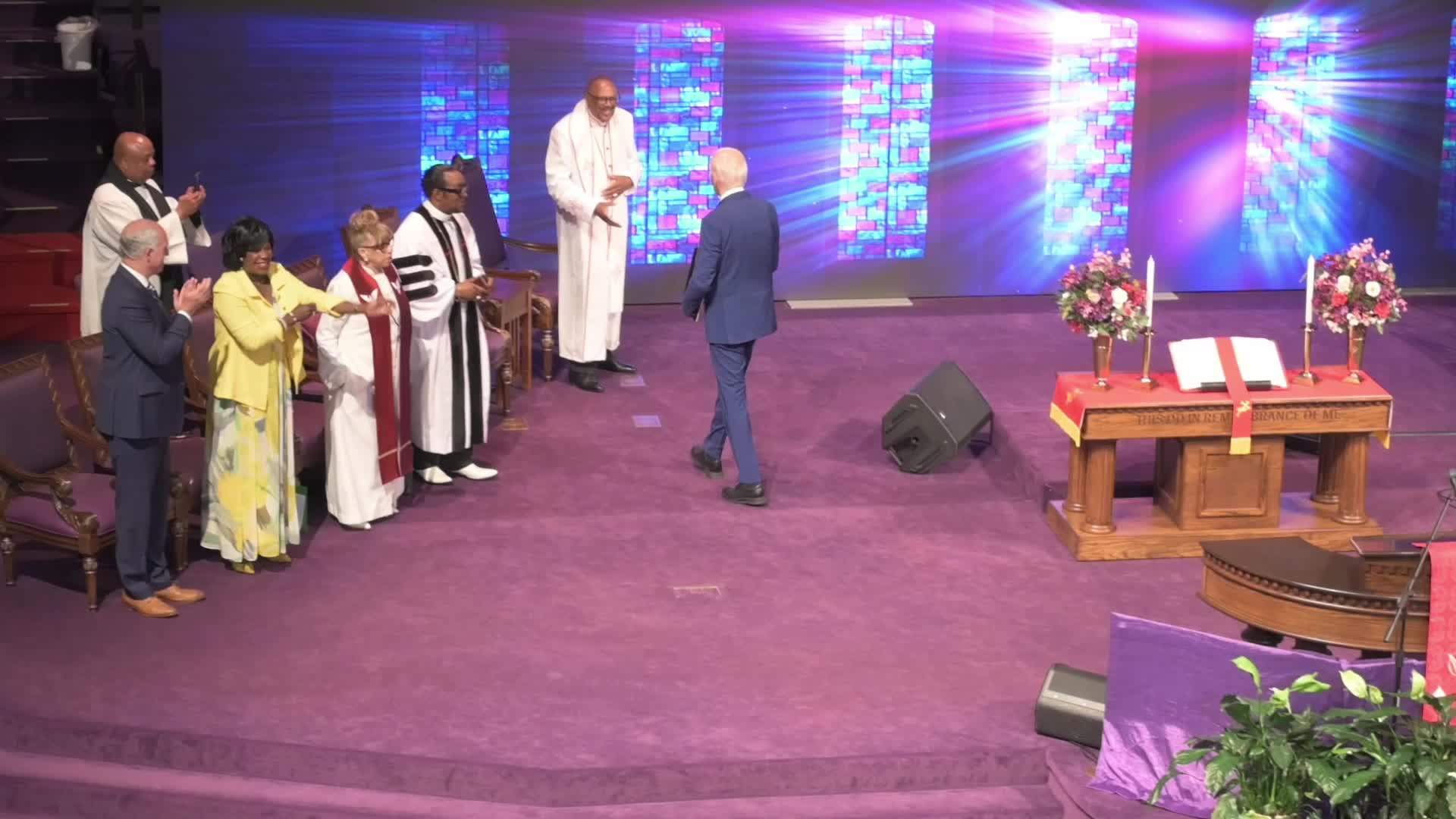 Biden Attends Service at Black Church in Philadelphia, PA