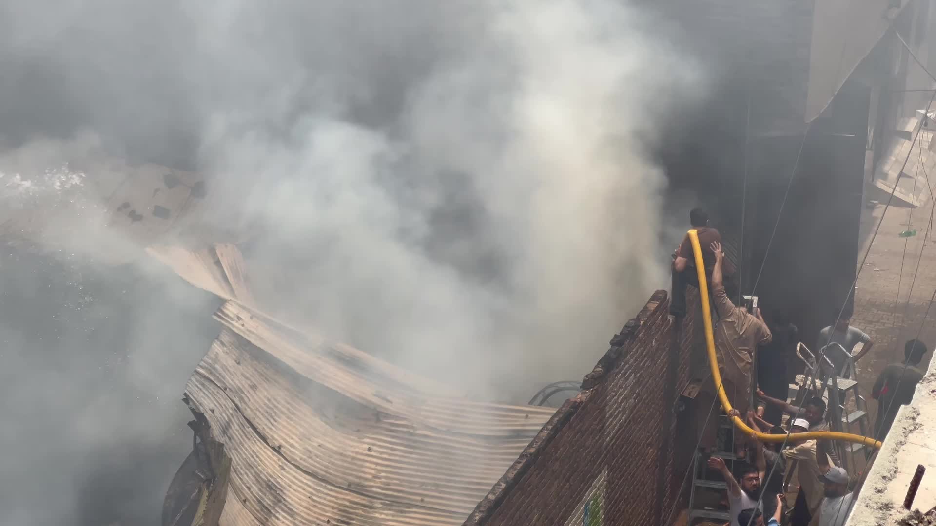 Fire at a market in Peshawar