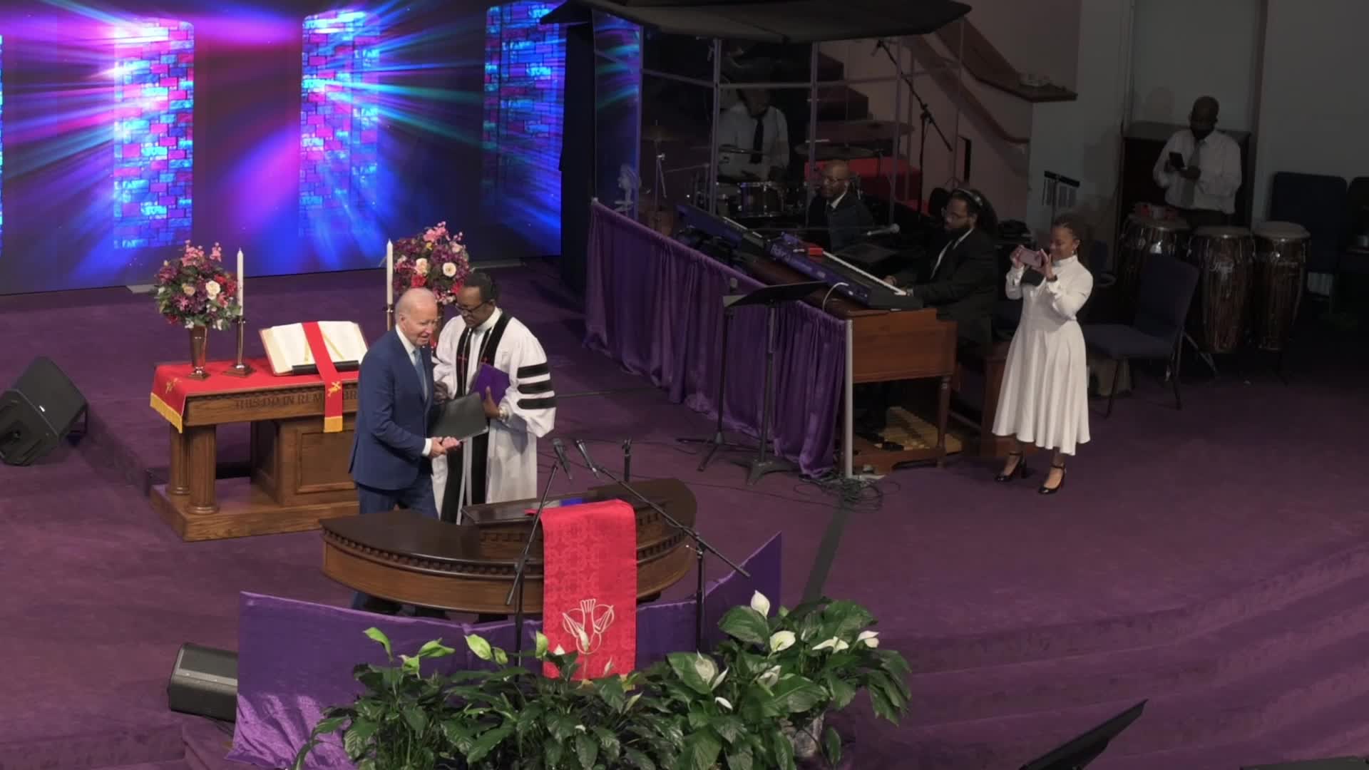 Biden Attends Service at Black Church in Philadelphia, PA