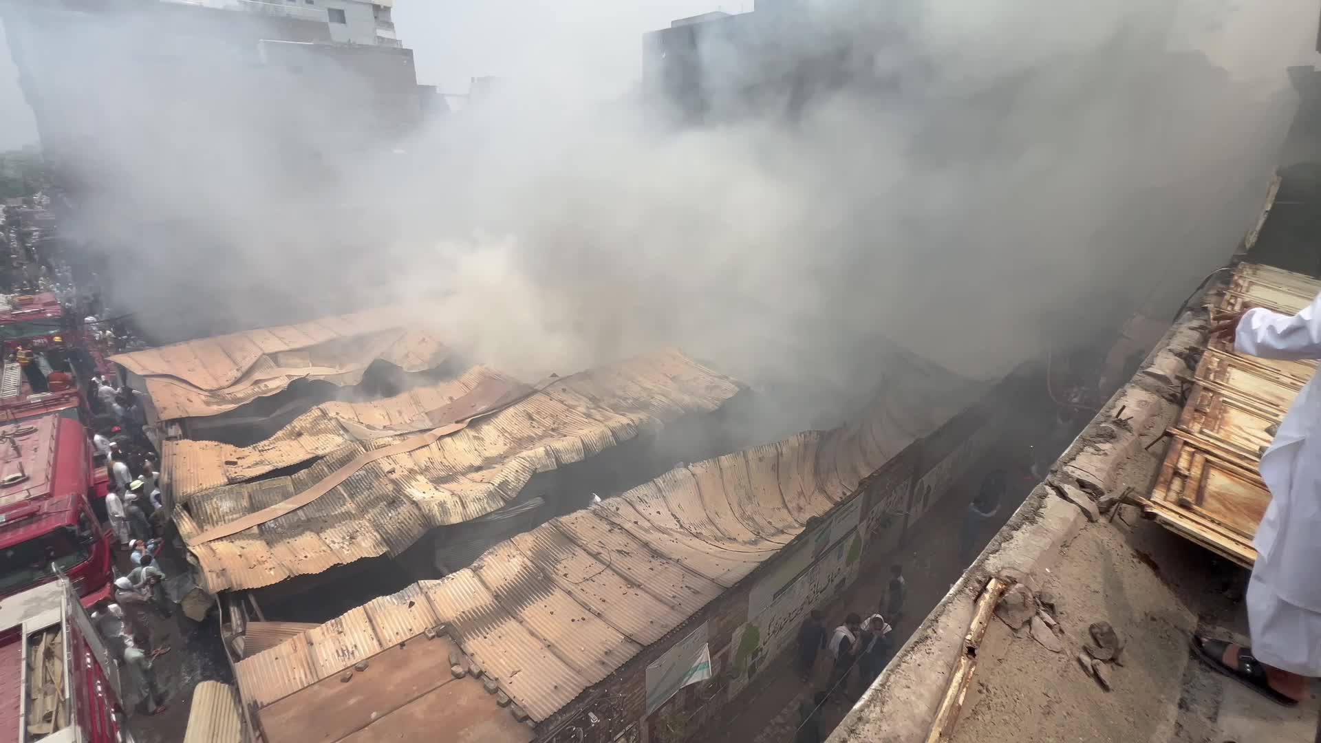 Fire at a market in Peshawar