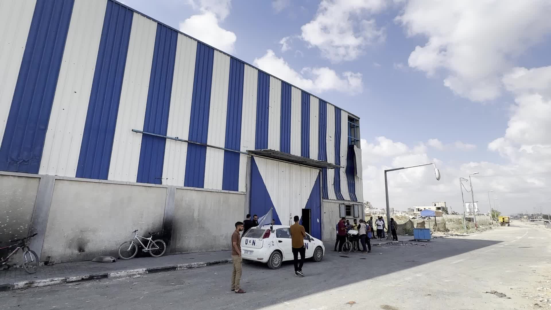 Aftermath of Israeli Airstrike At Agency's Warehouse in Gaza, Palestine