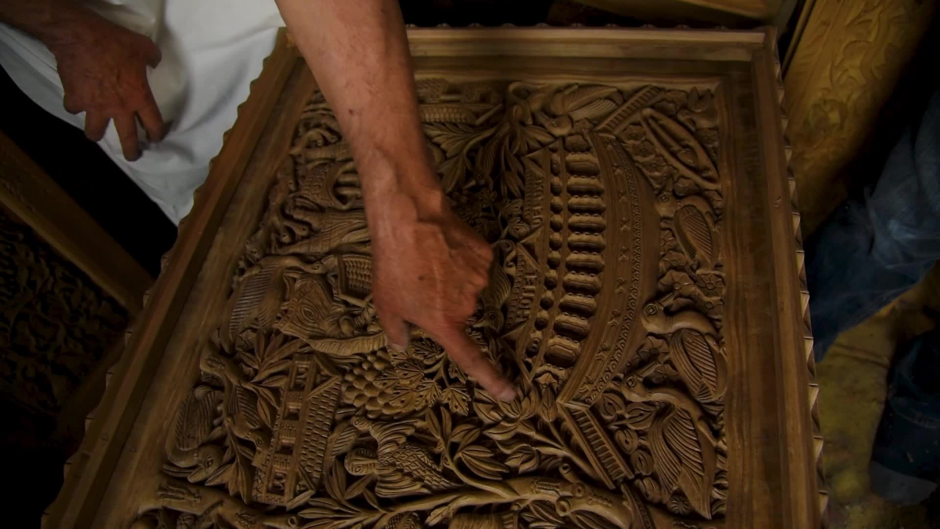 Woodcarving in Srinagar, India