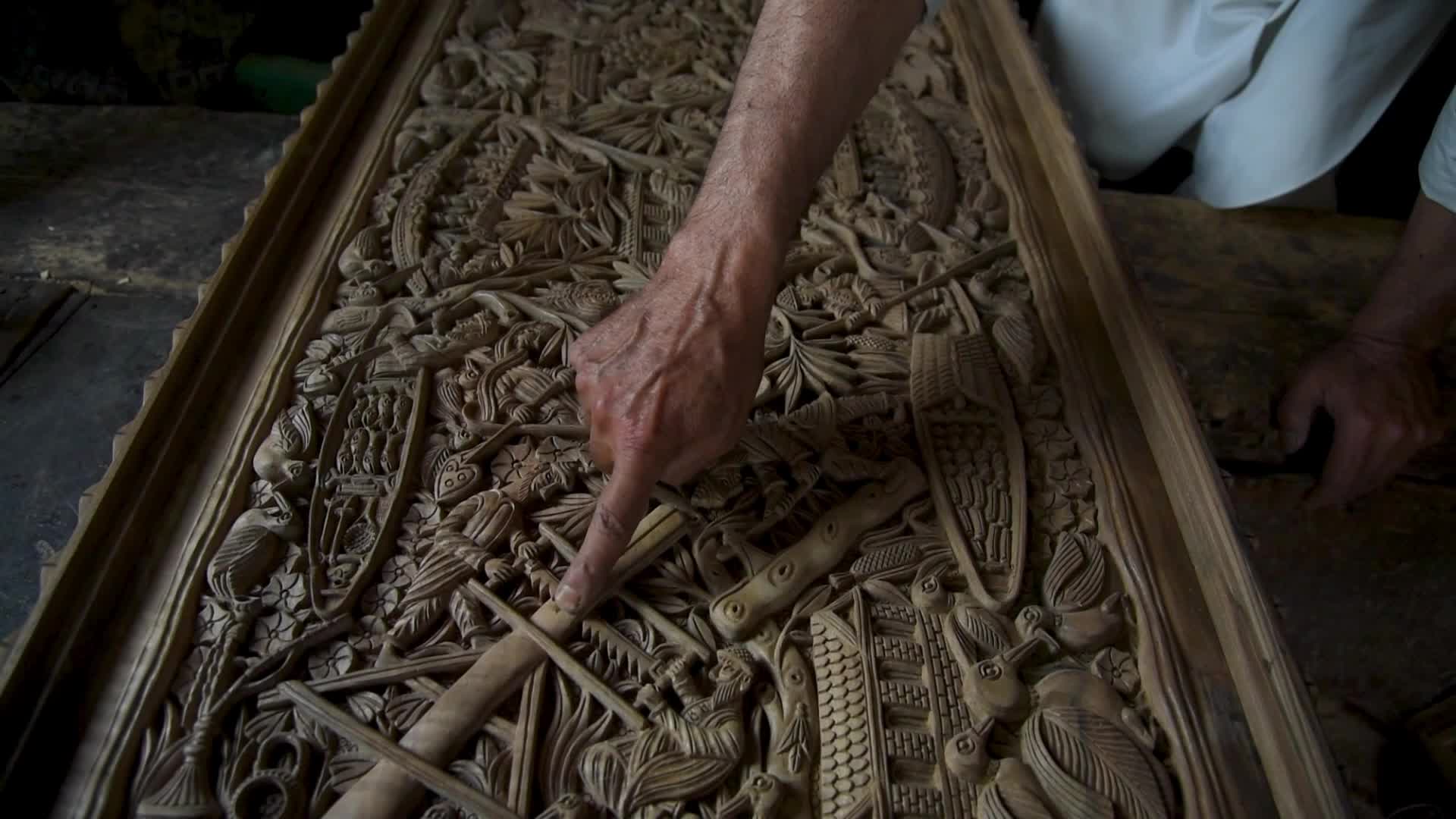 Woodcarving in Srinagar, India