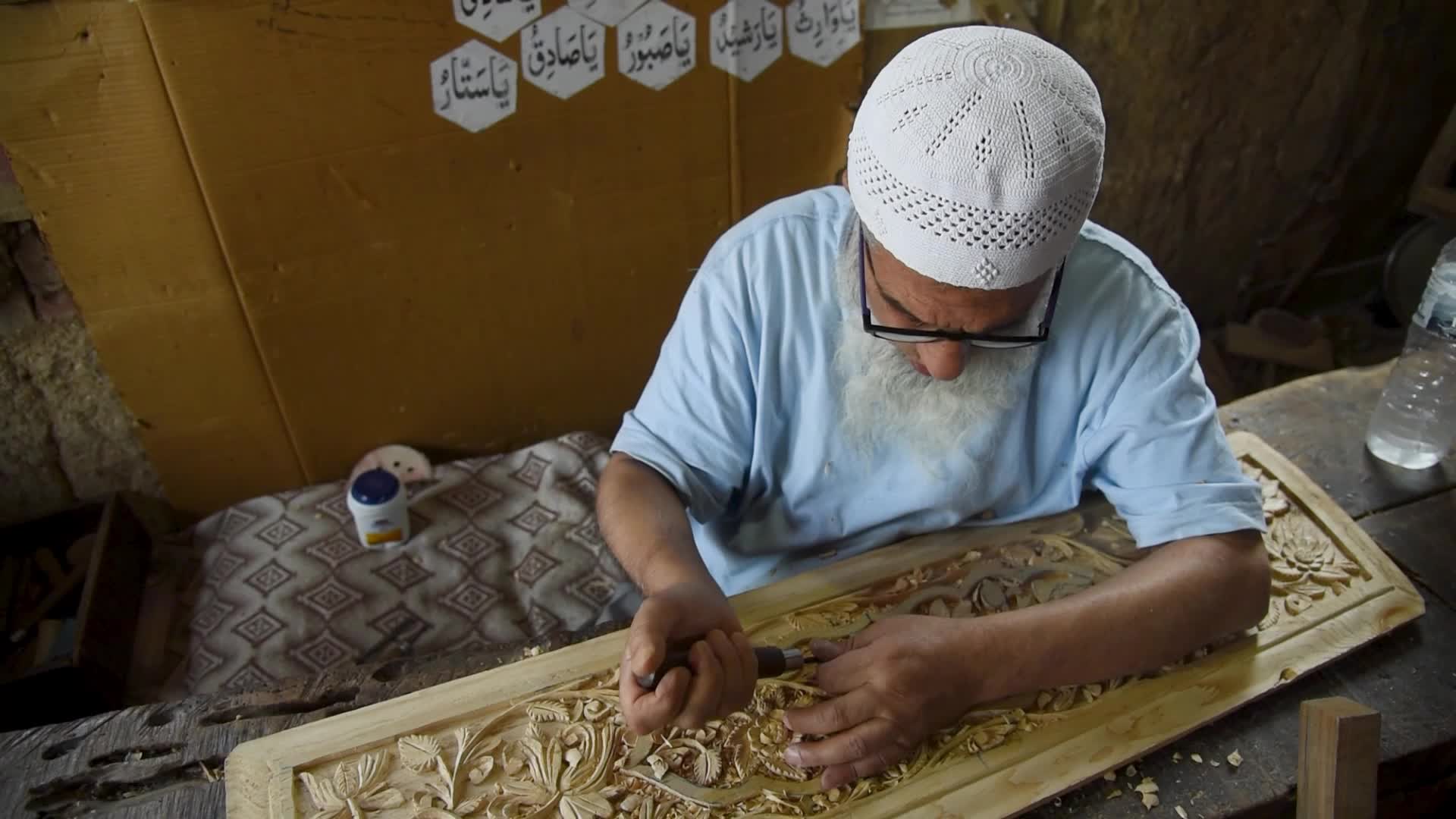 Woodcarving in Srinagar, India