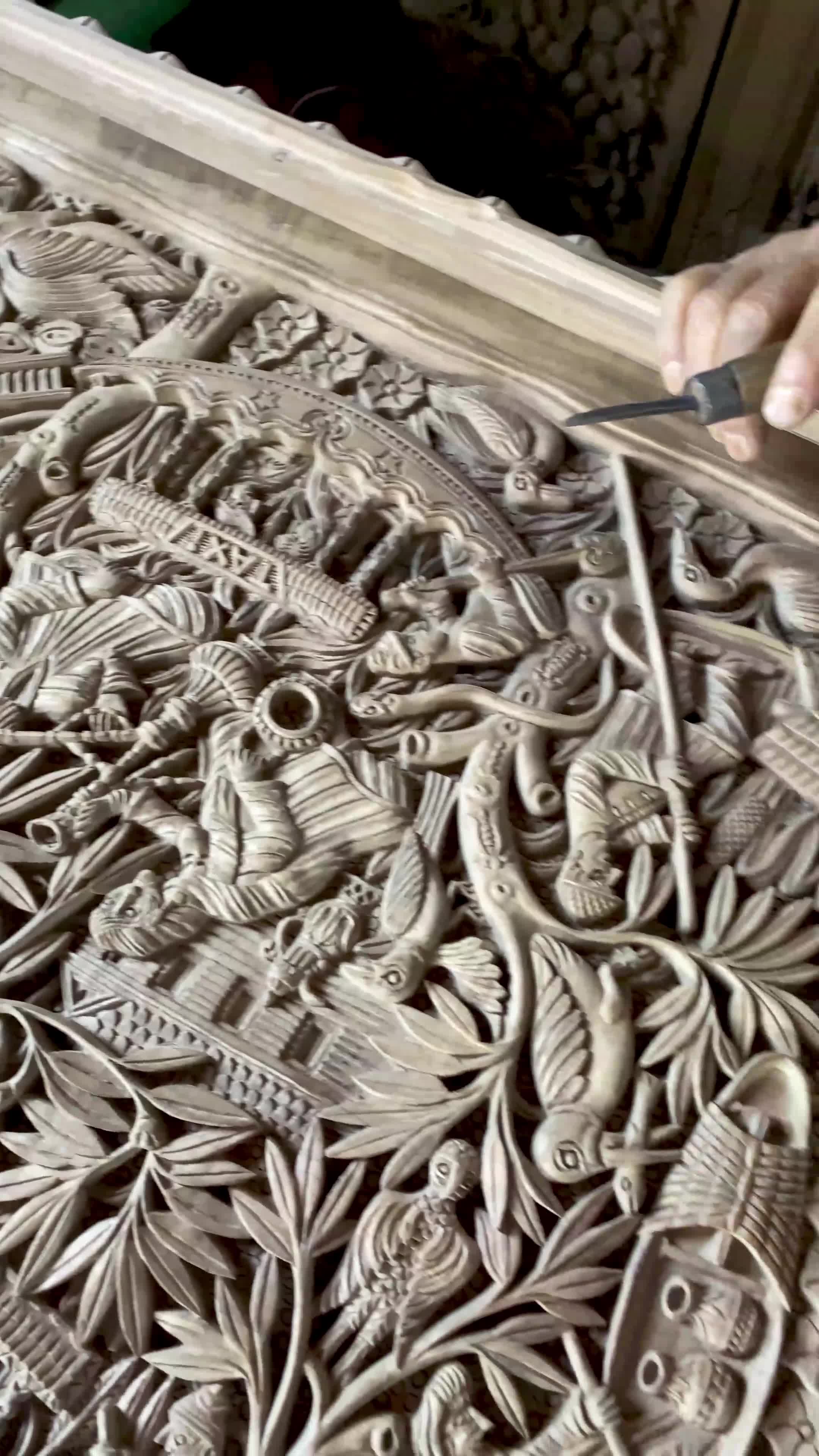 Woodcarving in Srinagar, India