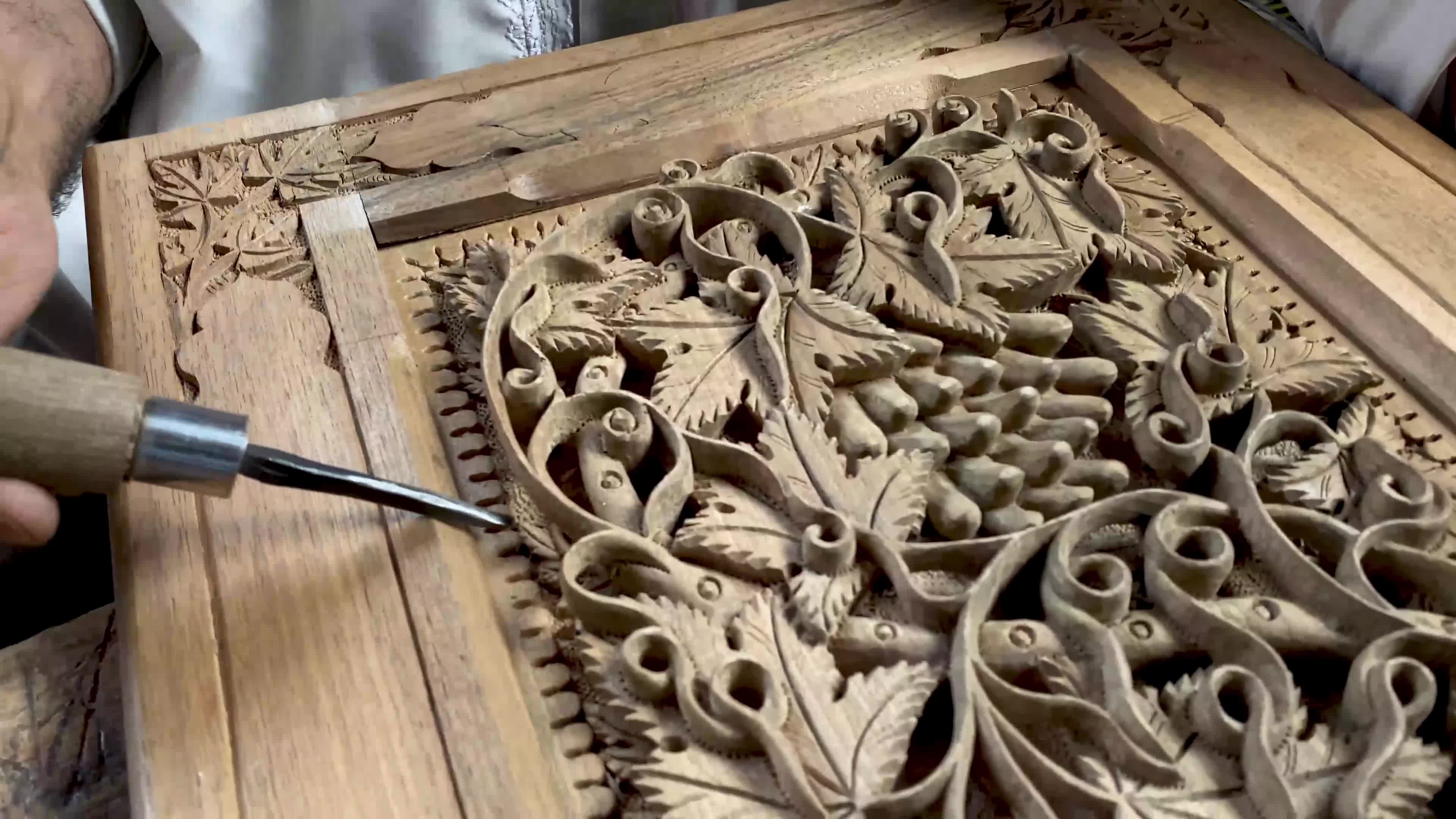 Woodcarving in Srinagar, India