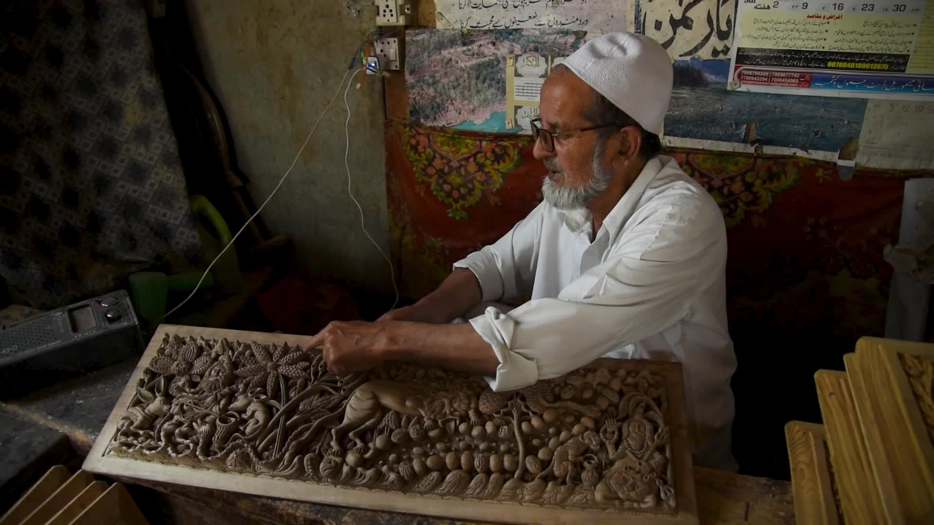 Woodcarving in Srinagar, India