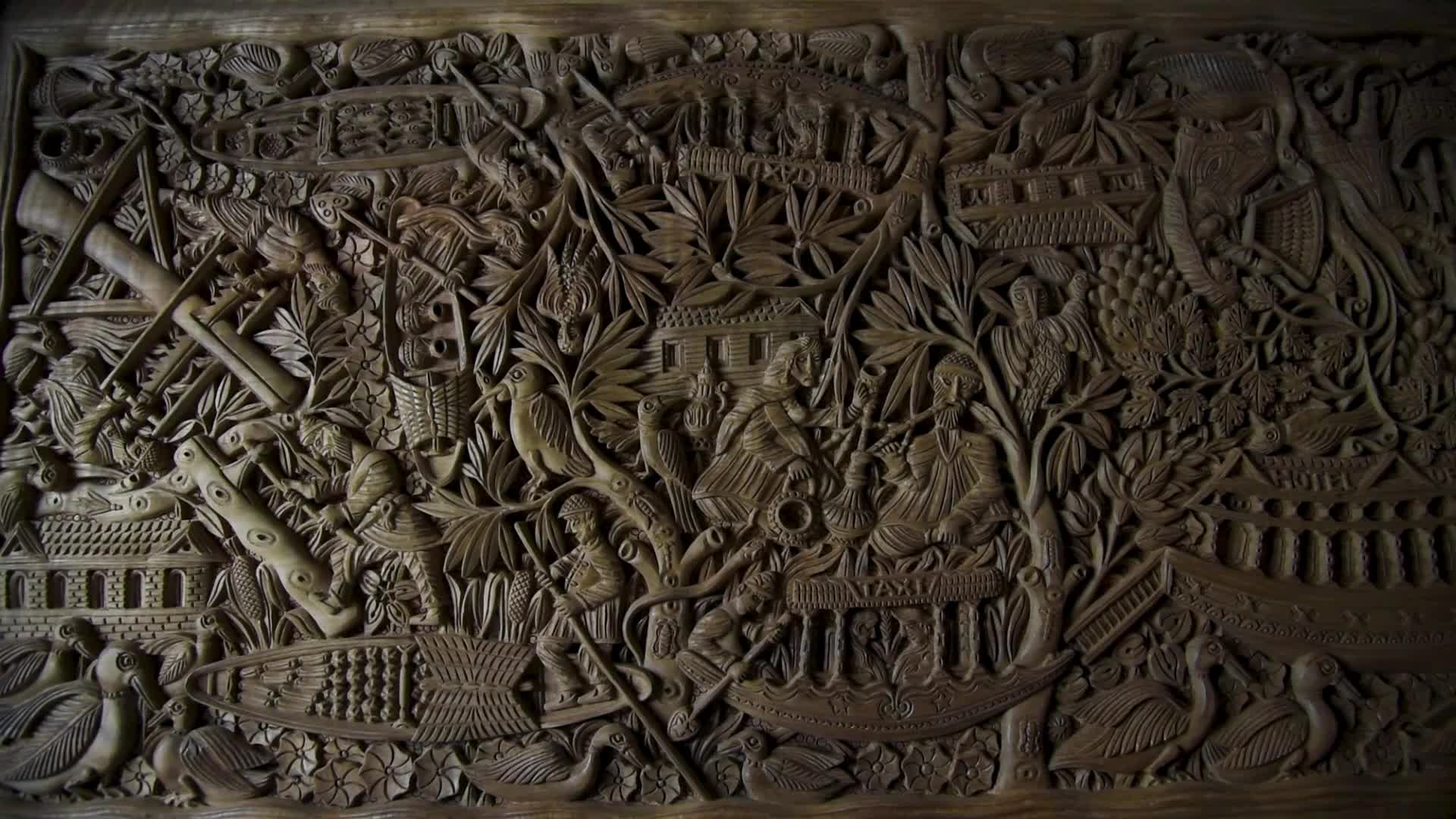 Woodcarving in Srinagar, India