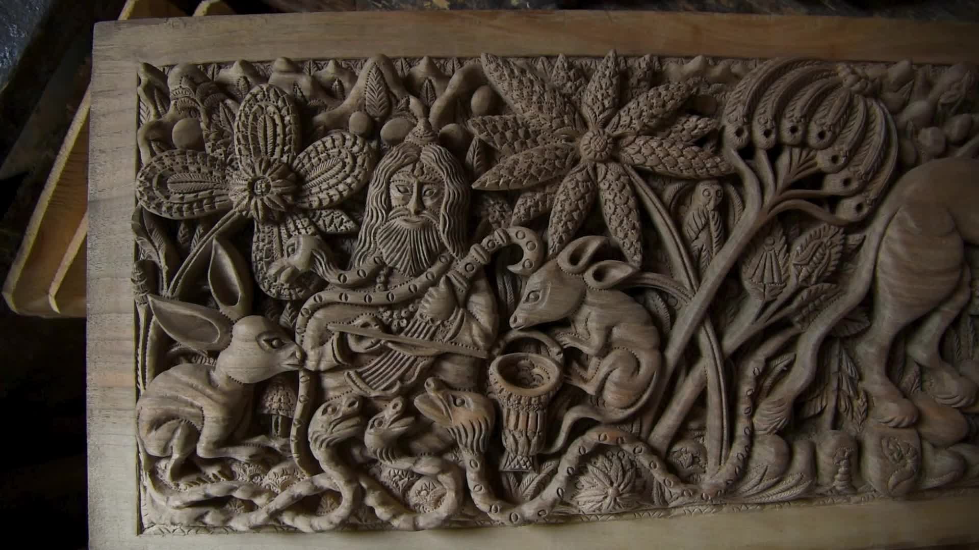 Woodcarving in Srinagar, India