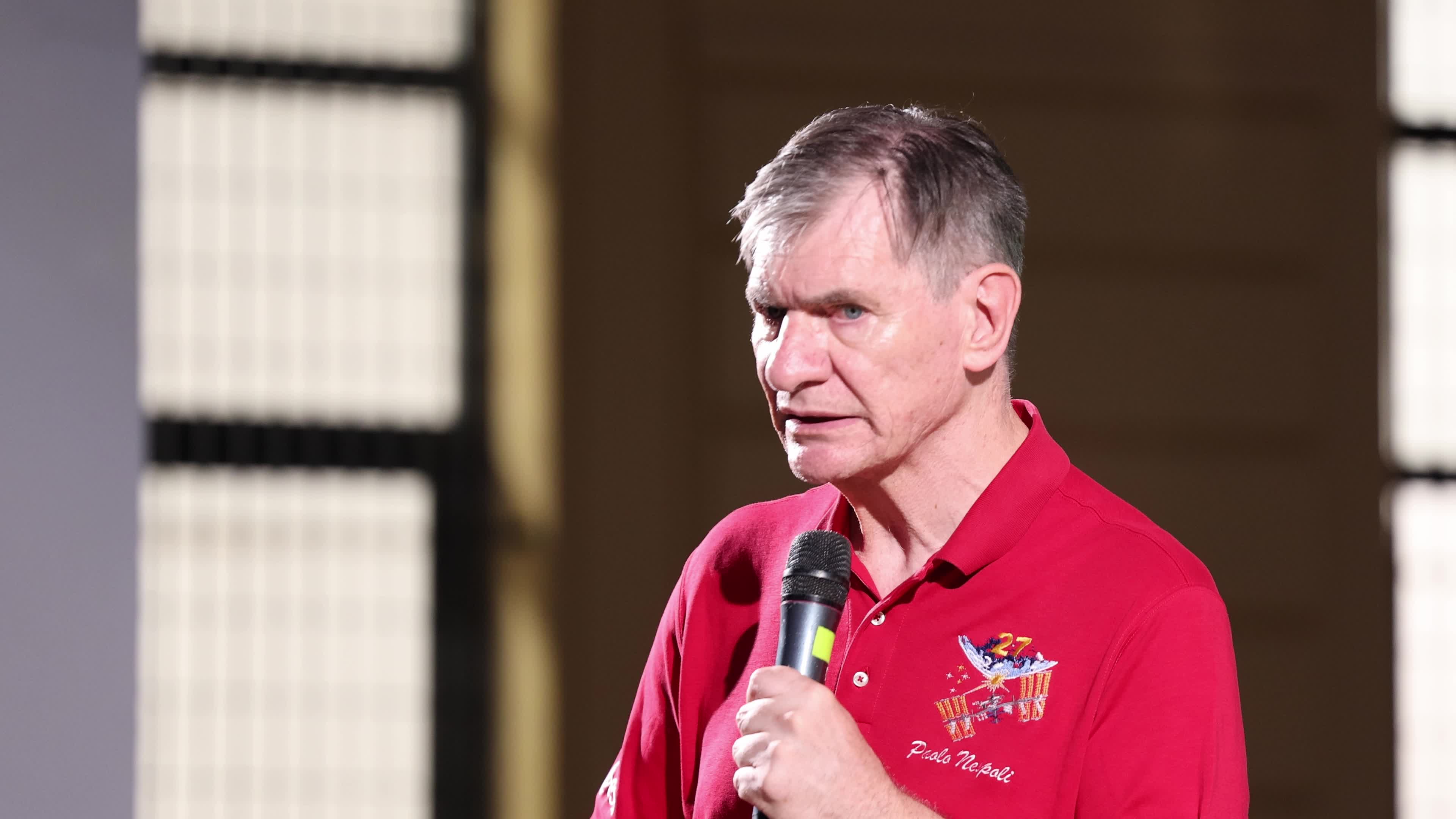 Italian Astronaut Paolo Nespoli In Surbo, Italy