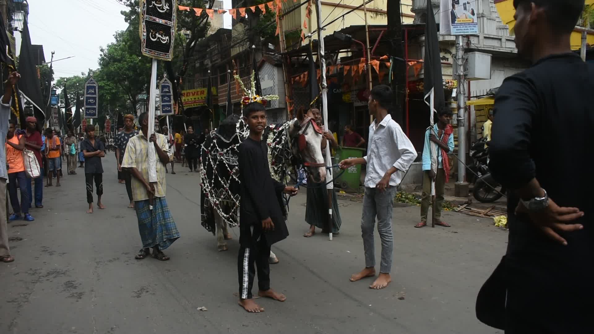 Alam procession on fifth day of Muharram observation in India.