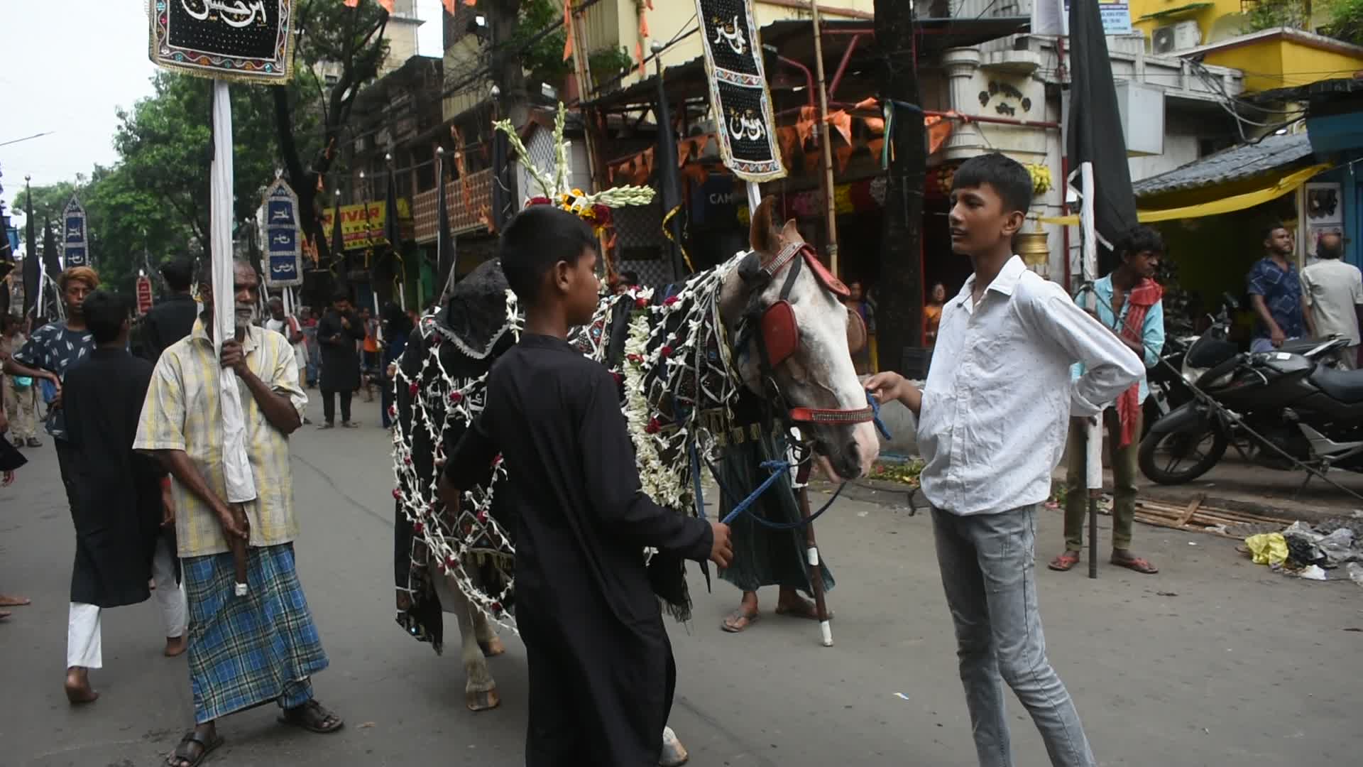 Alam procession on fifth day of Muharram observation in India.