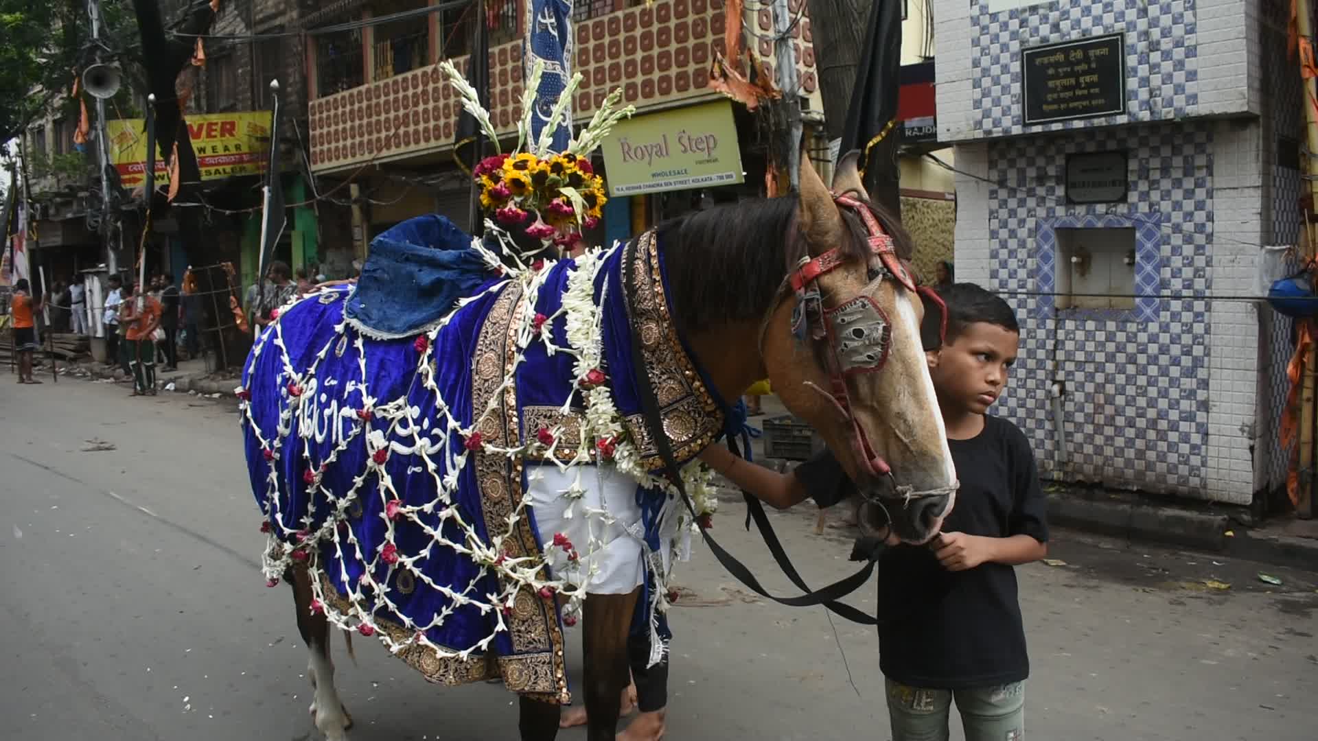 Alam procession on fifth day of Muharram observation in India.