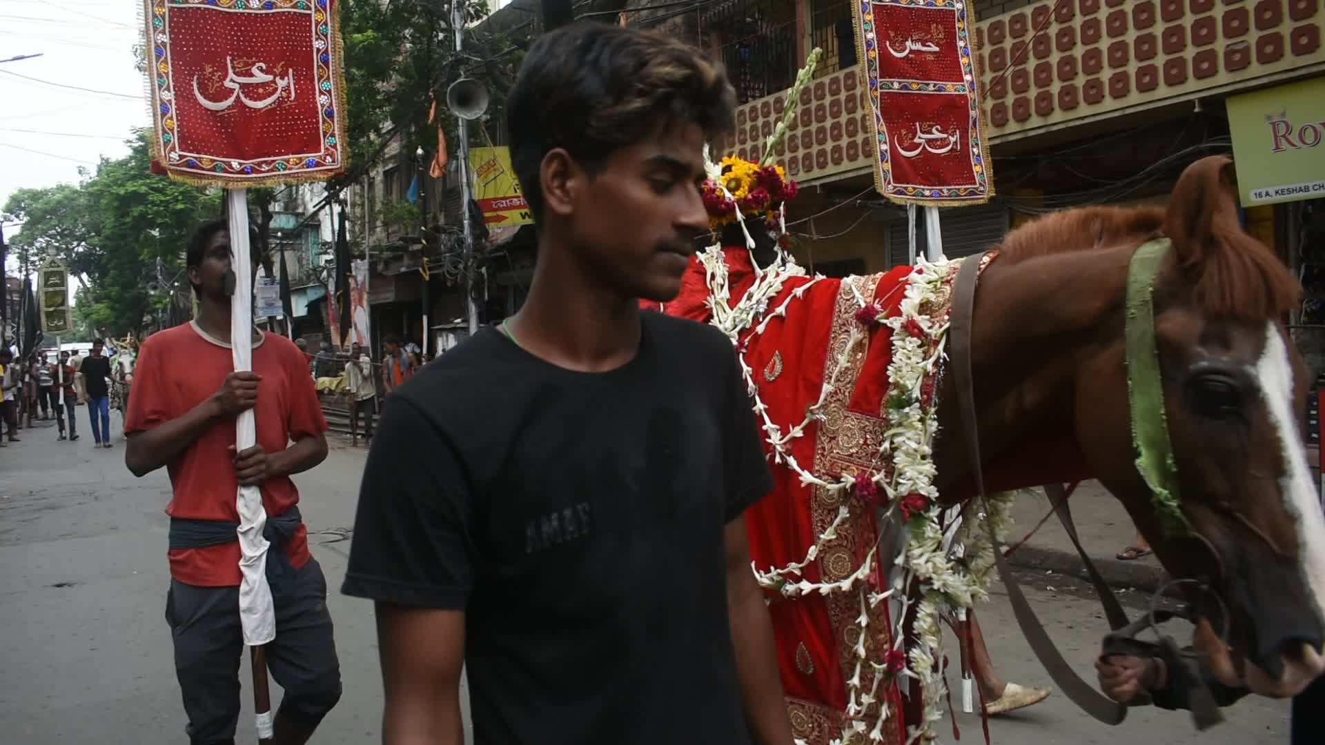 Alam procession on fifth day of Muharram observation in India.