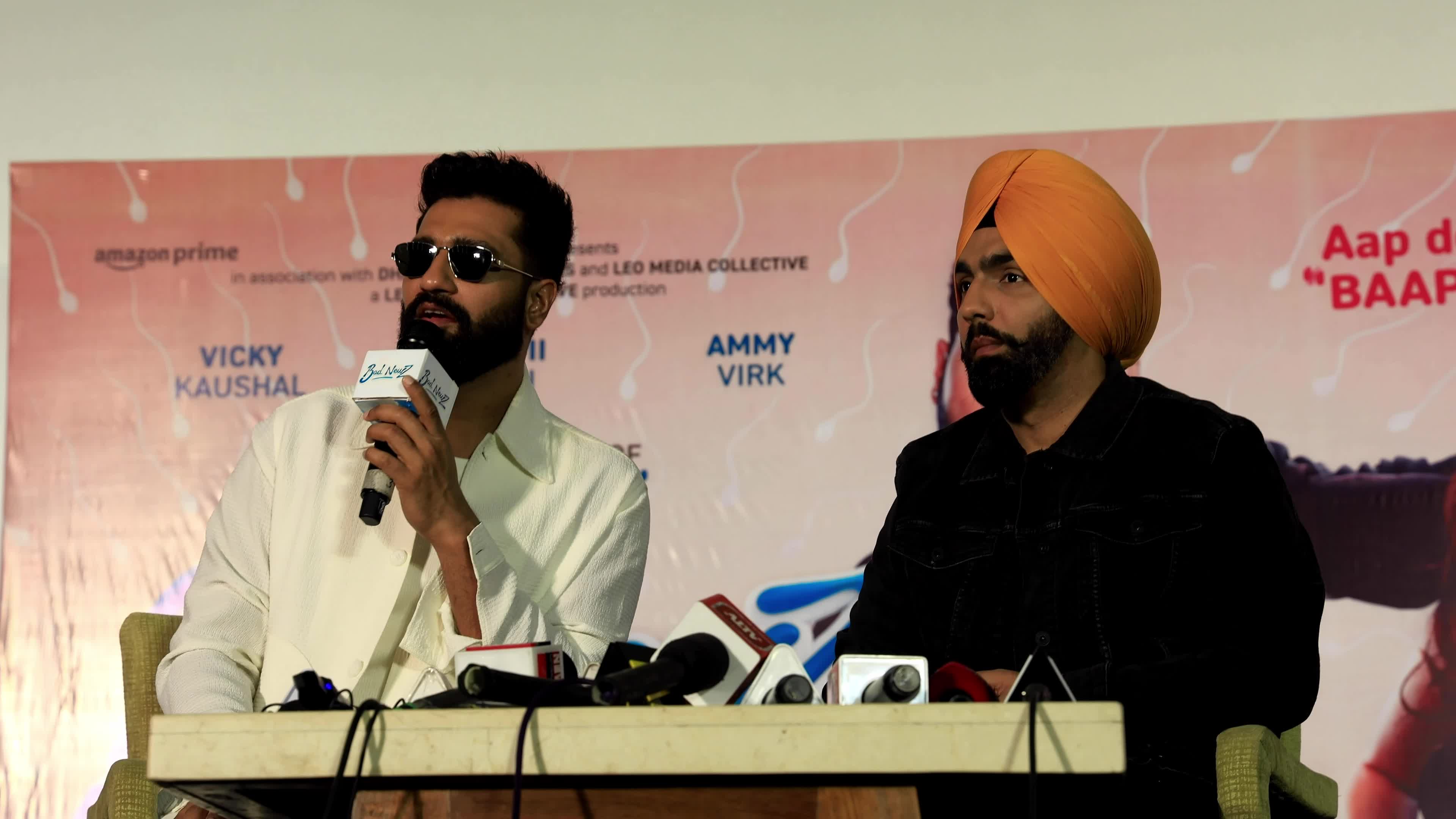 Bollywood Actors Vicky Kaushal and Ammy Virk ' Bad Newz' Movie Promotion in Jaipur 