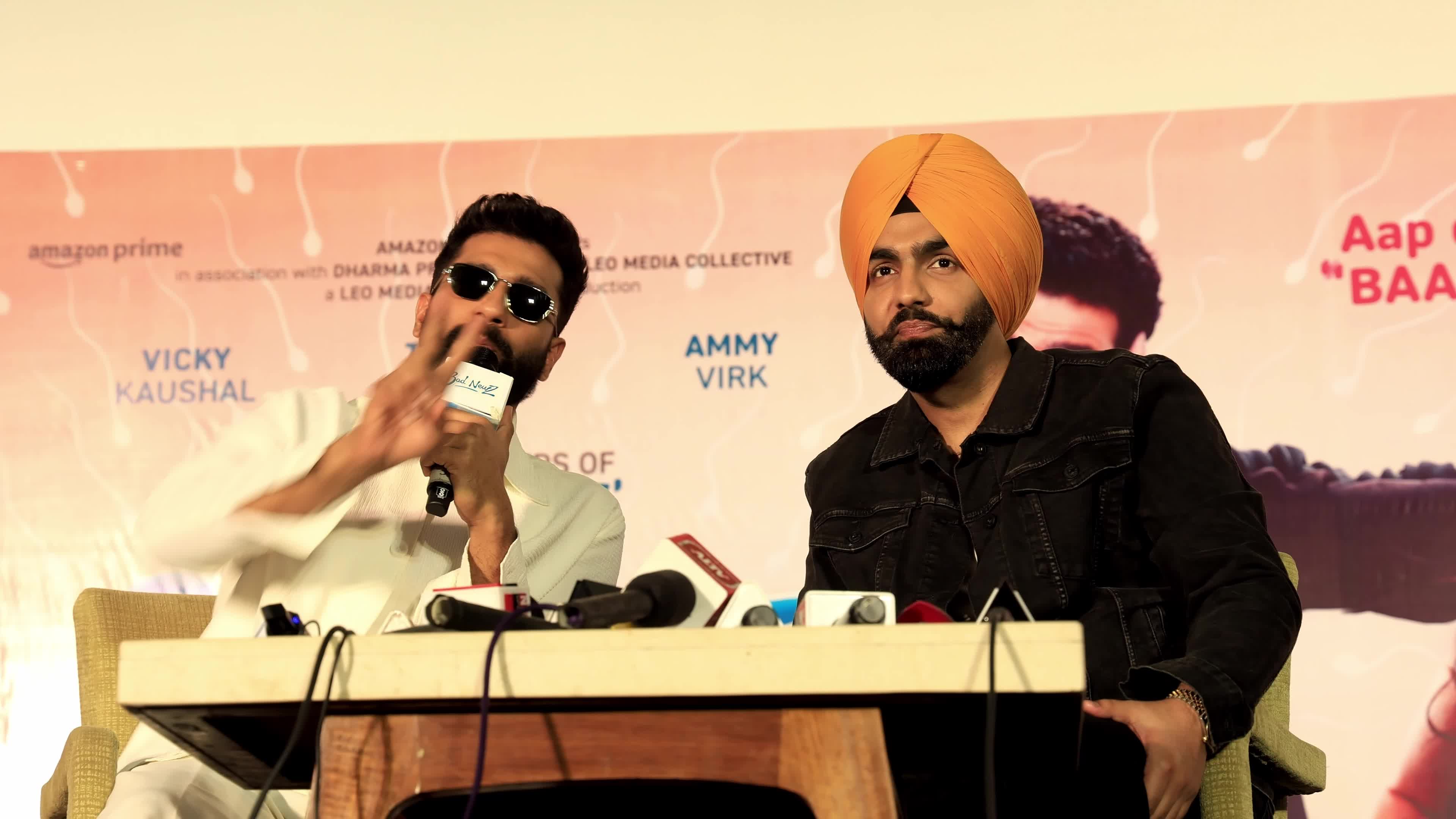 Bollywood Actors Vicky Kaushal and Ammy Virk ' Bad Newz' Movie Promotion in Jaipur 