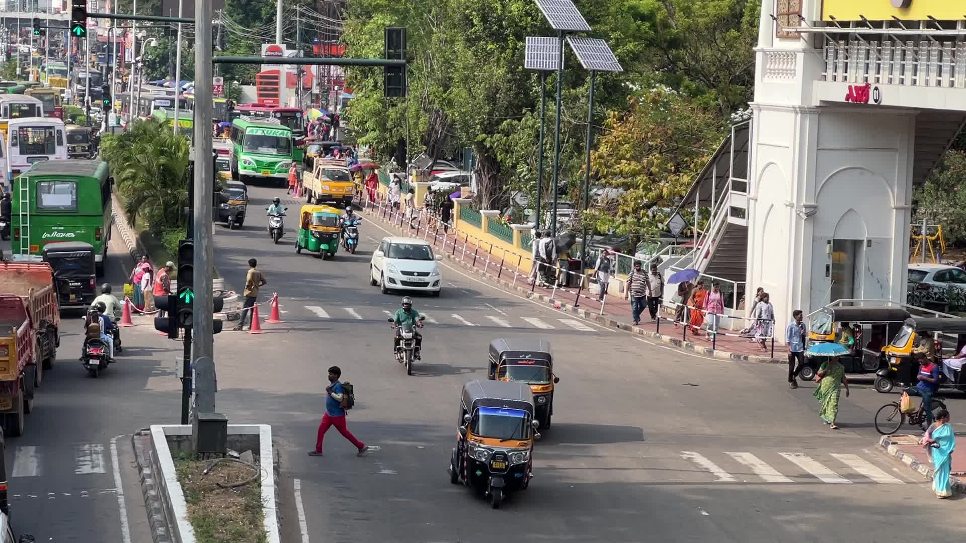 Heavy traffic in Thiruvananthapuram, Kerala, India