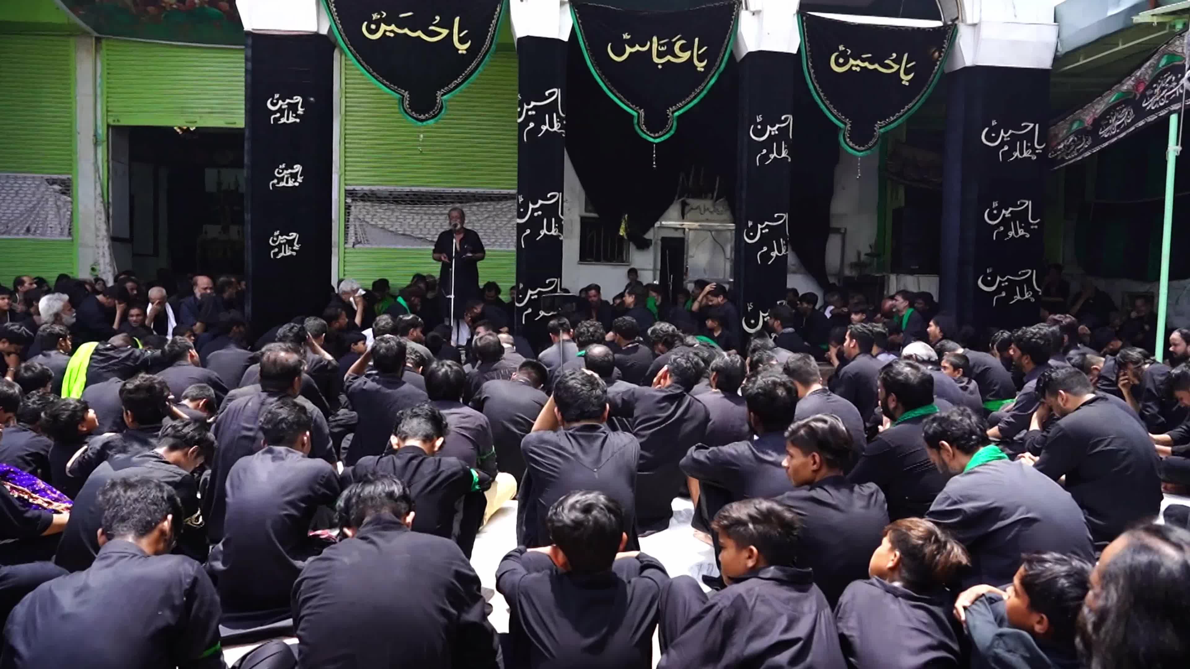 Shiite Muslim mourners flagellate themselves on the tenth day of Ashura during the Islamic month of Muharram