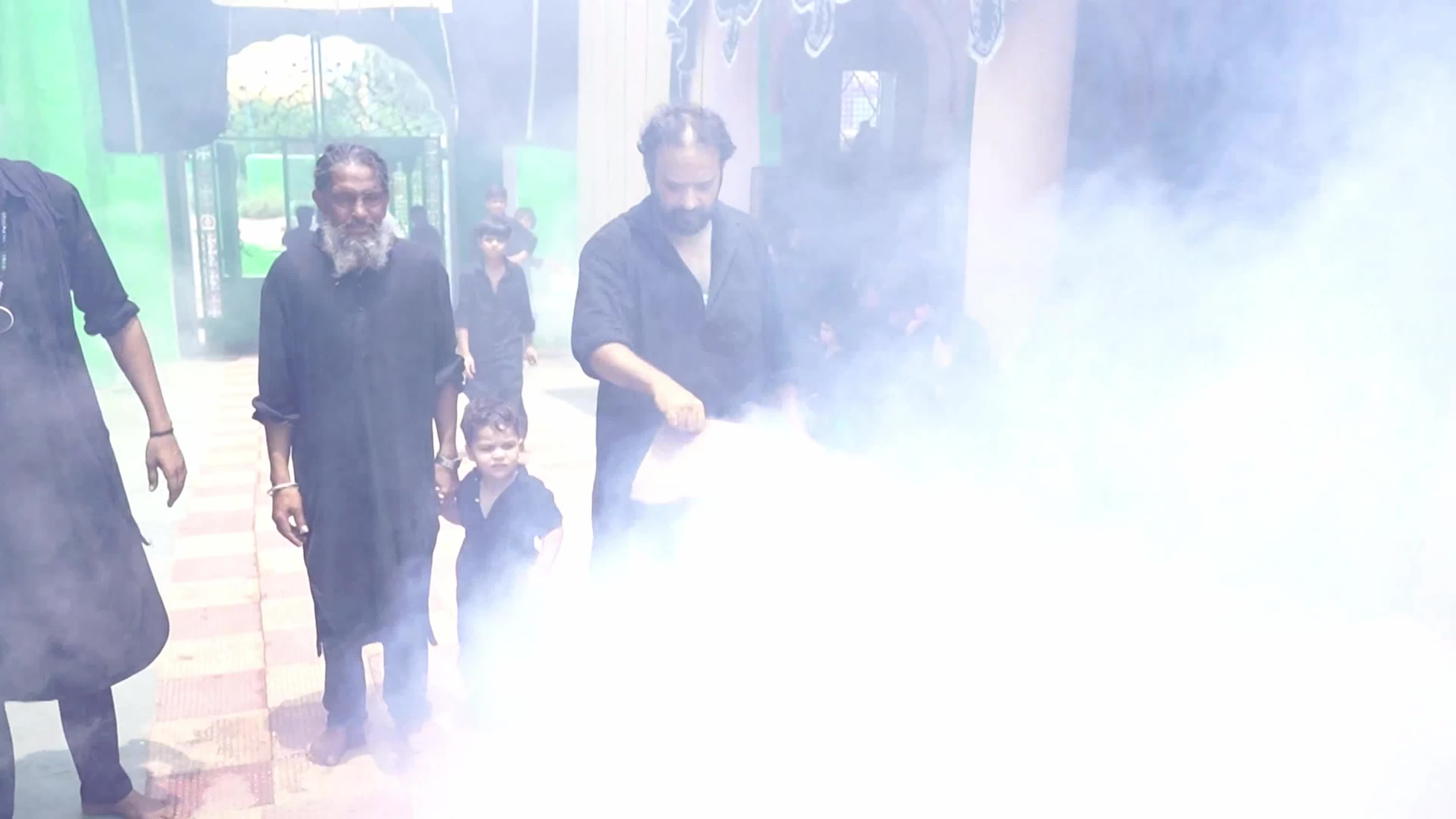 Shiite Muslim mourners flagellate themselves on the tenth day of Ashura during the Islamic month of Muharram