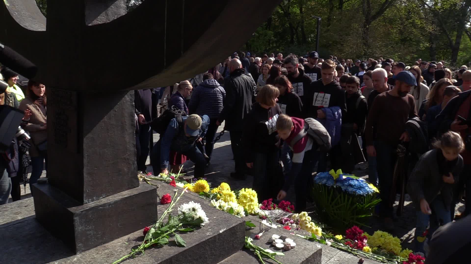Mourning ceremony at the Babiy Yar ravine in Kiev