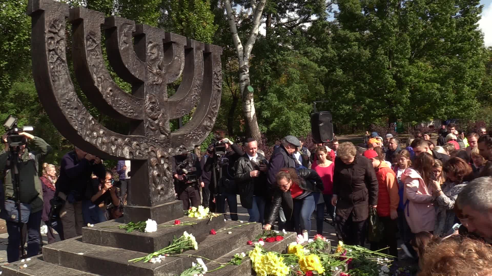 Mourning ceremony at the Babiy Yar ravine in Kiev