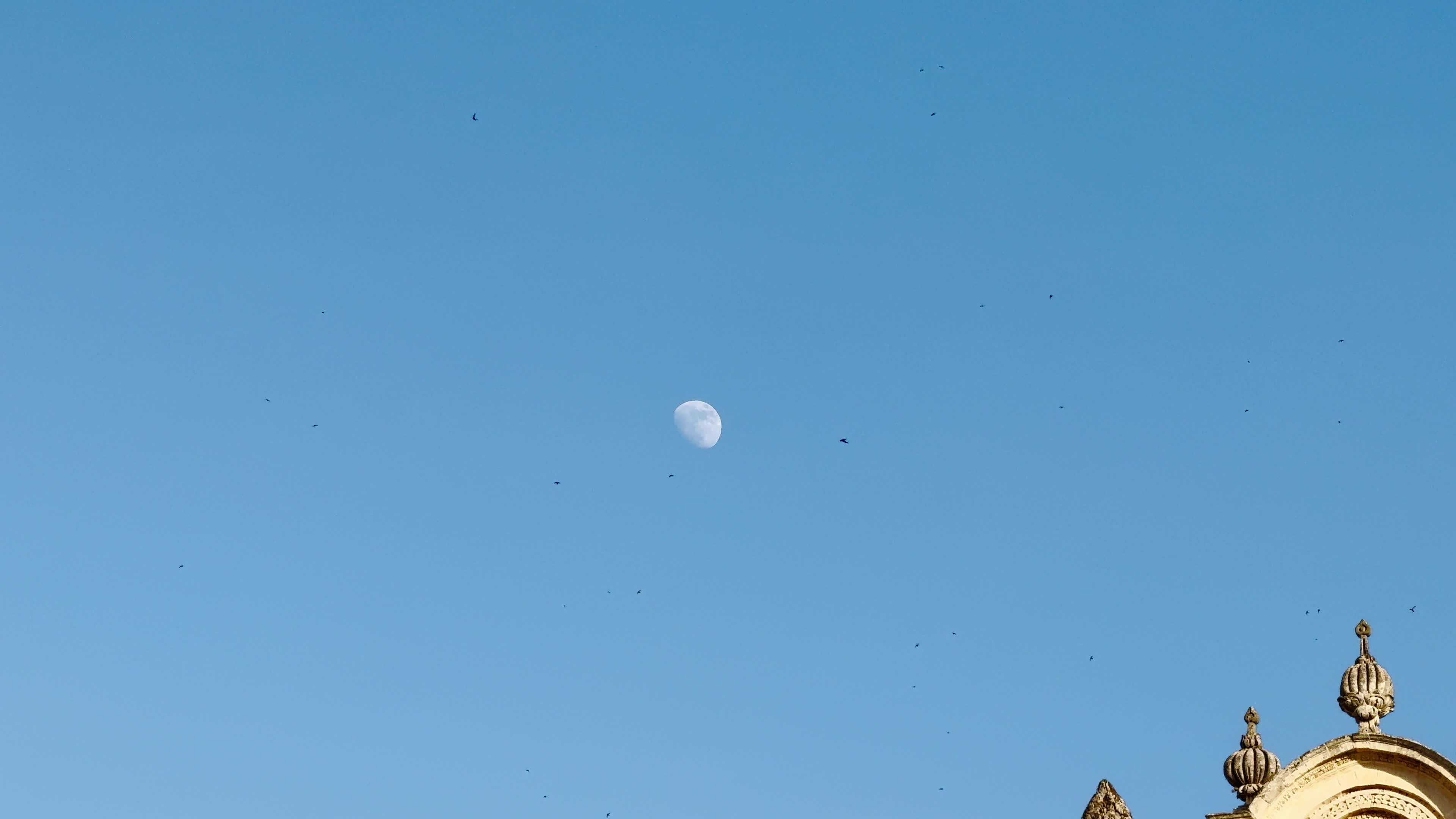 Waxing Gibbous Moon In Lecce, Italy