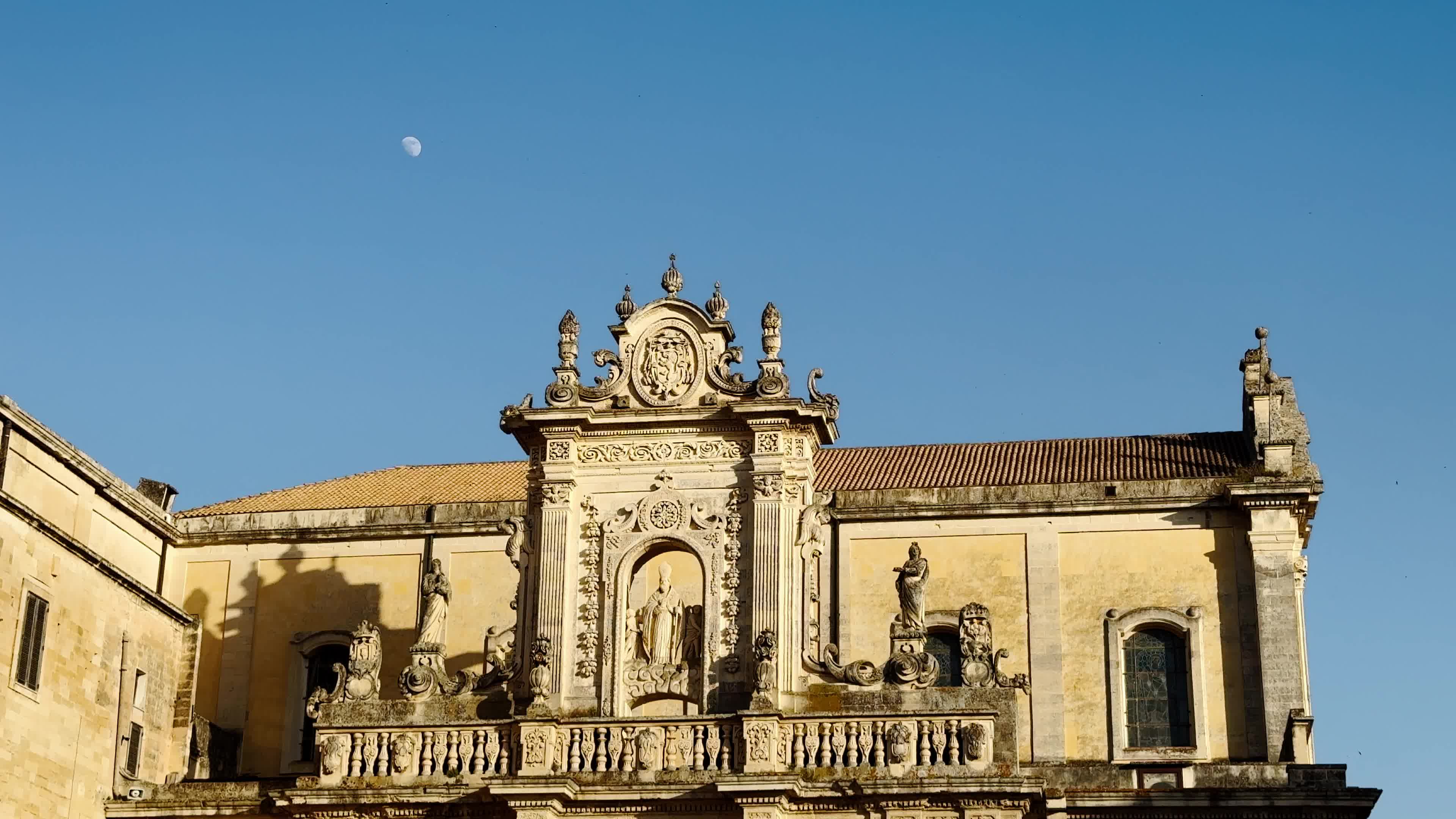 Waxing Gibbous Moon In Lecce, Italy