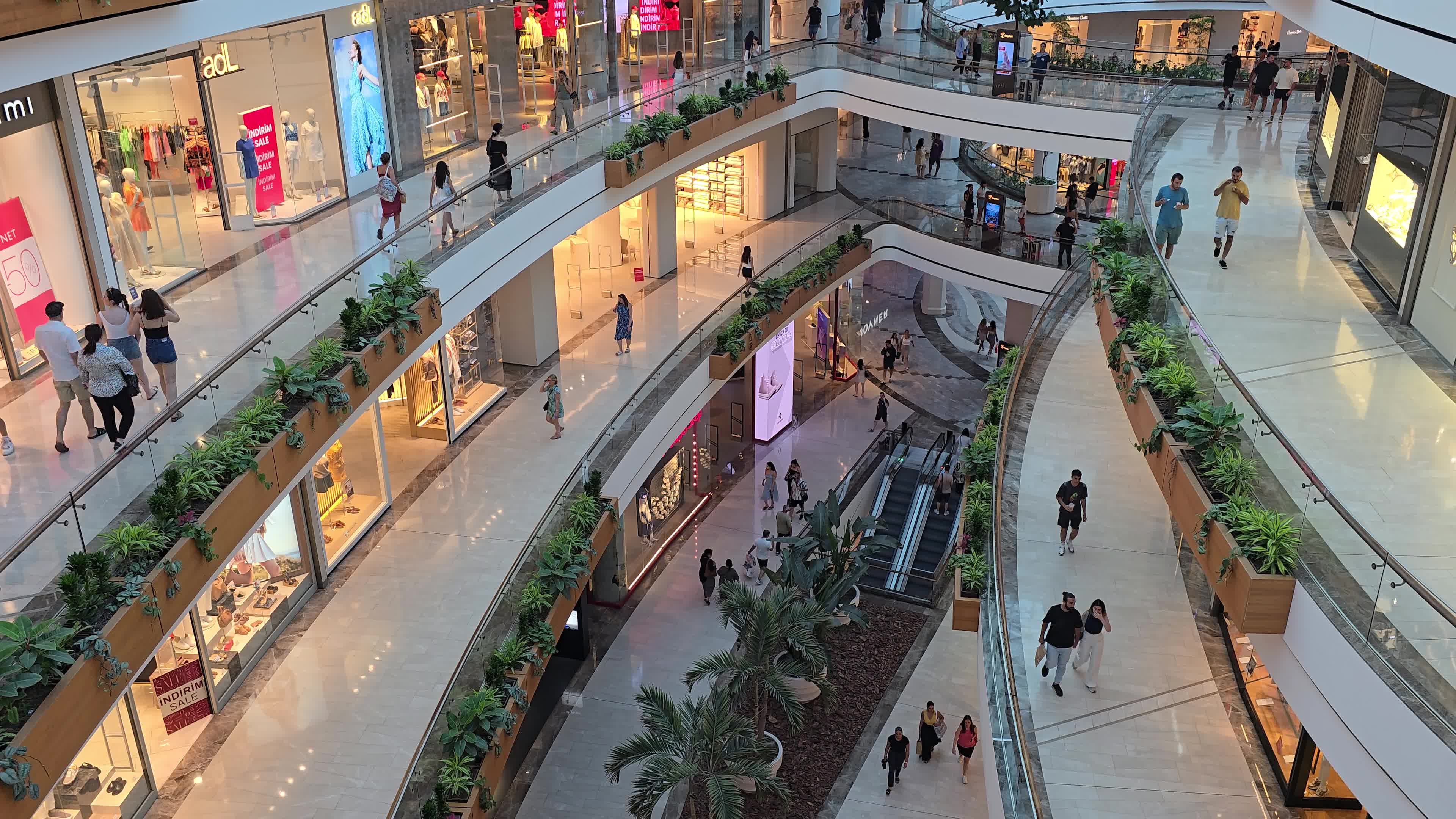 Interior design of a luxury shopping mall