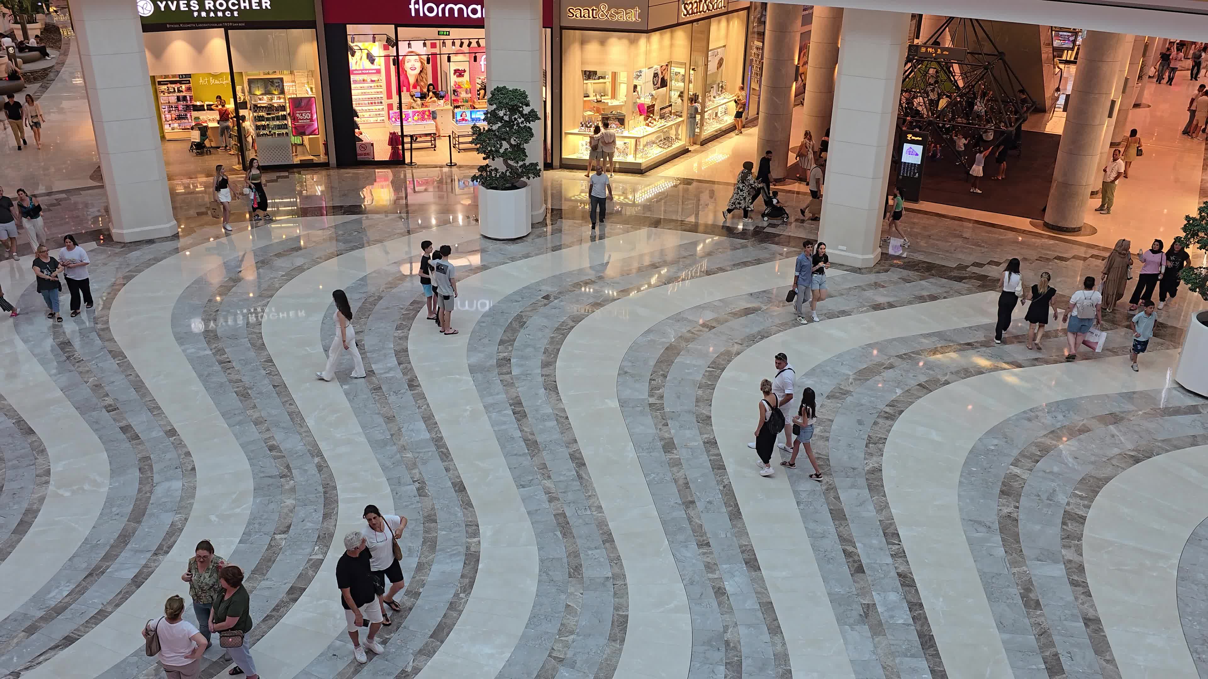 Interior design of a luxury shopping mall