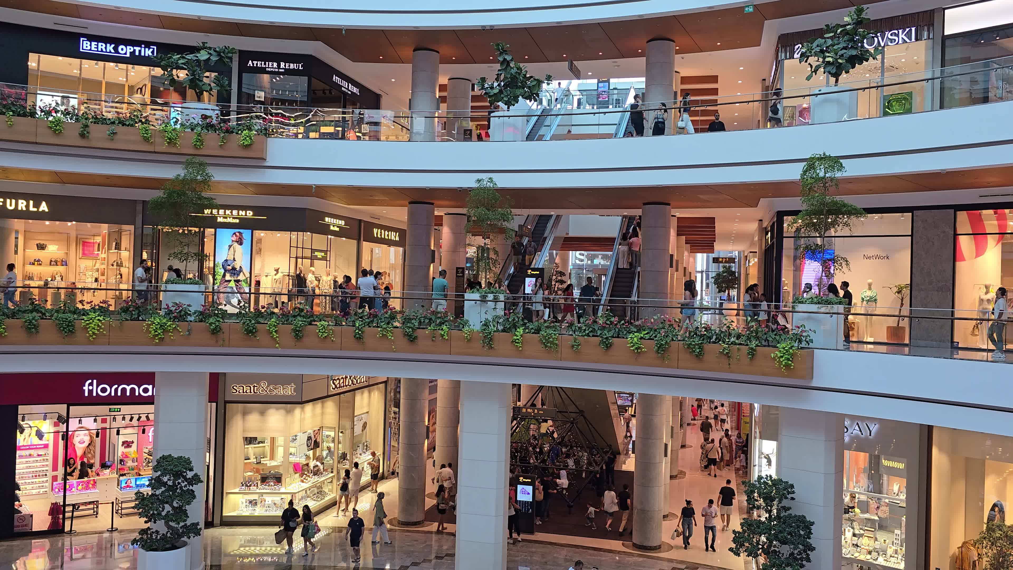 Interior design of a luxury shopping mall