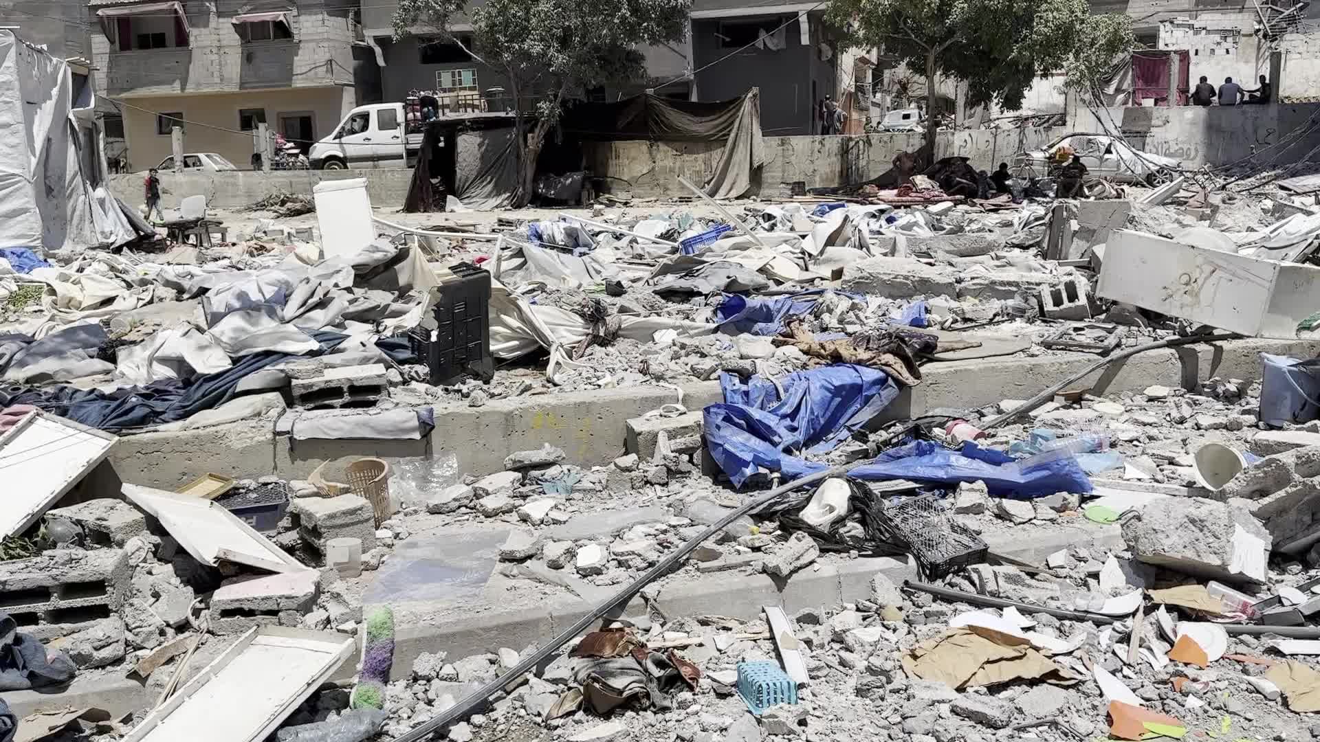 Aftermath of Israeli Airstrike in Gaza, Palestine