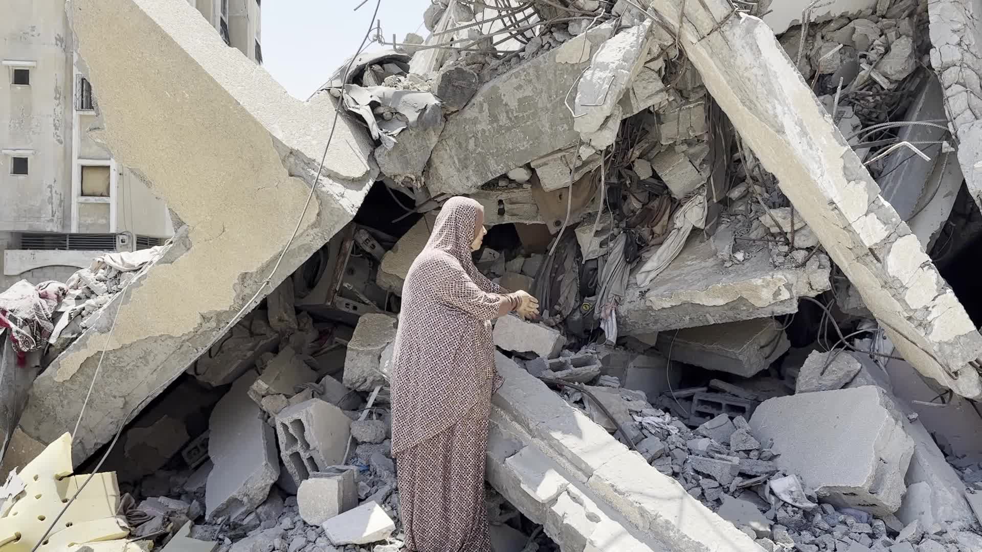 Aftermath of Israeli Airstrike in Gaza, Palestine