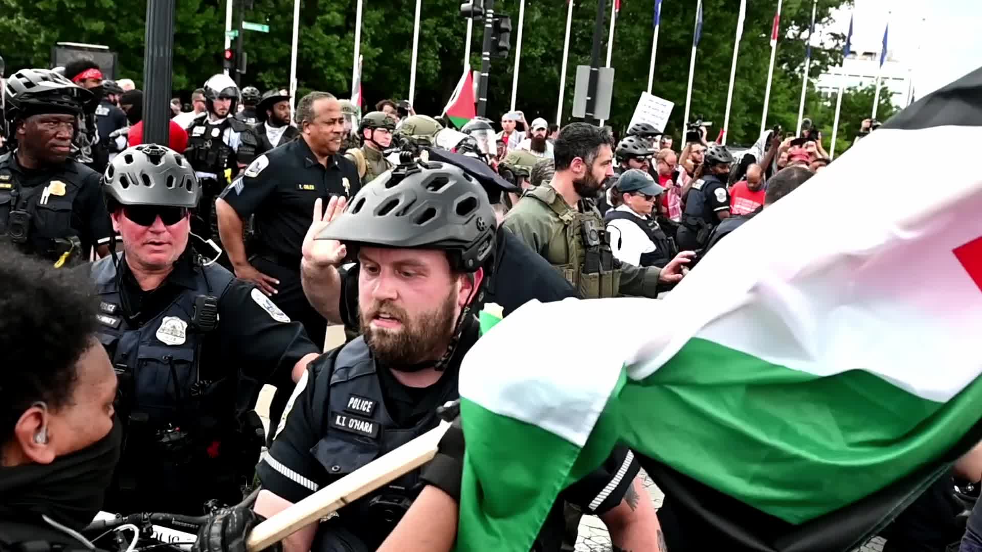 Pro-Palestinian Protesters March in Washington DC against Netanyahu Visit