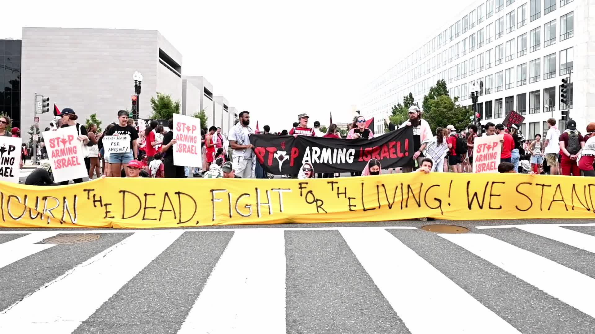 Pro-Palestinian Protesters March in Washington DC against Netanyahu Visit