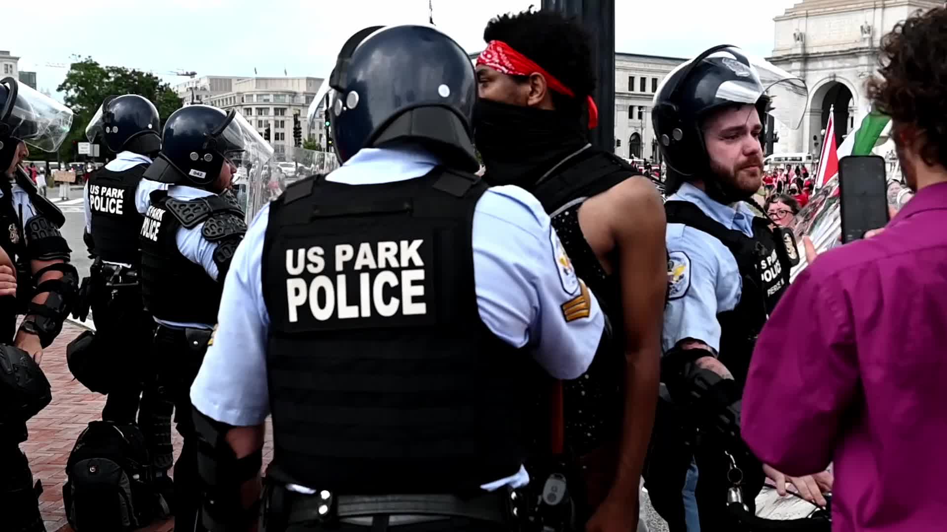 Pro-Palestinian Protesters March in Washington DC against Netanyahu Visit