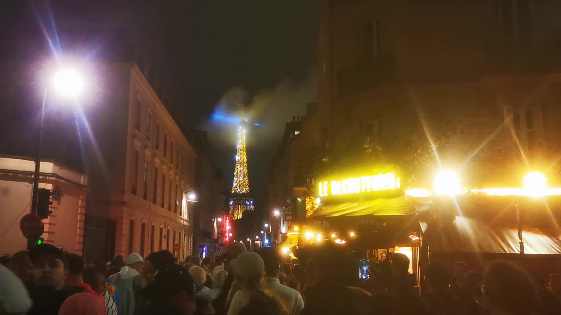 Supporters leave the opening ceremony of the Paris 2024 Olympic Games