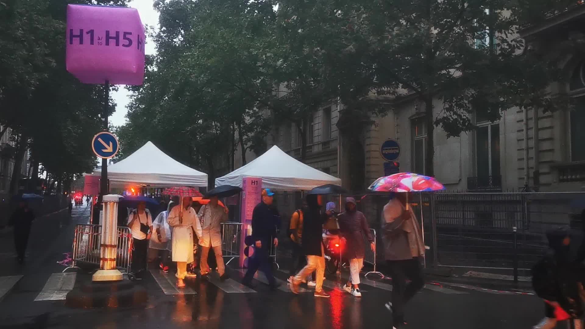 Supporters leave the opening ceremony of the Paris 2024 Olympic Games