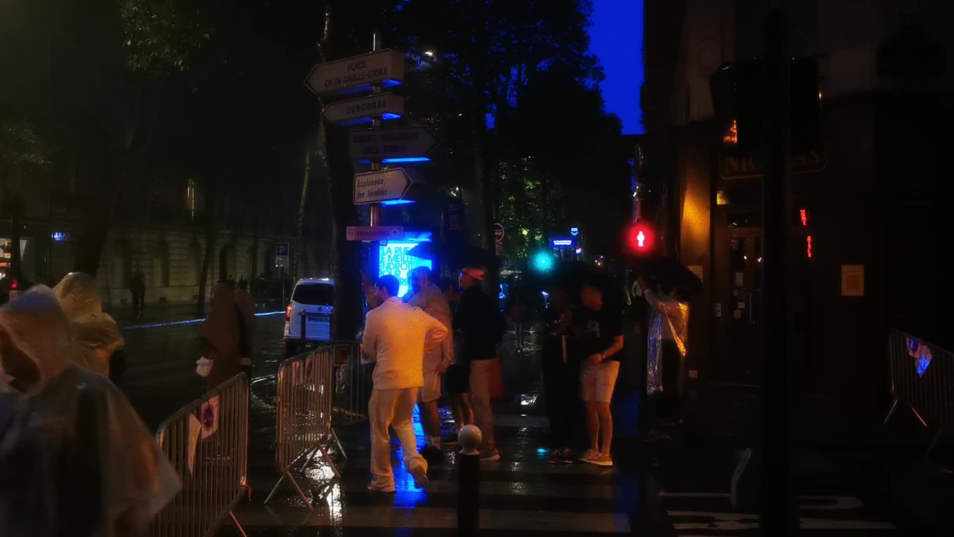 Supporters leave the opening ceremony of the Paris 2024 Olympic Games