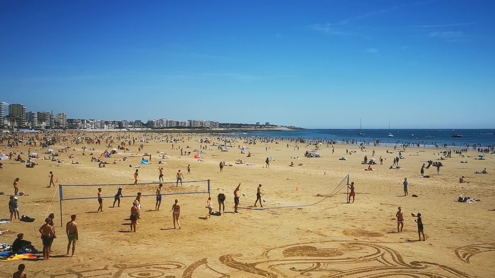 Tourists enjoying their summer holidays in the Sables d Olonne France